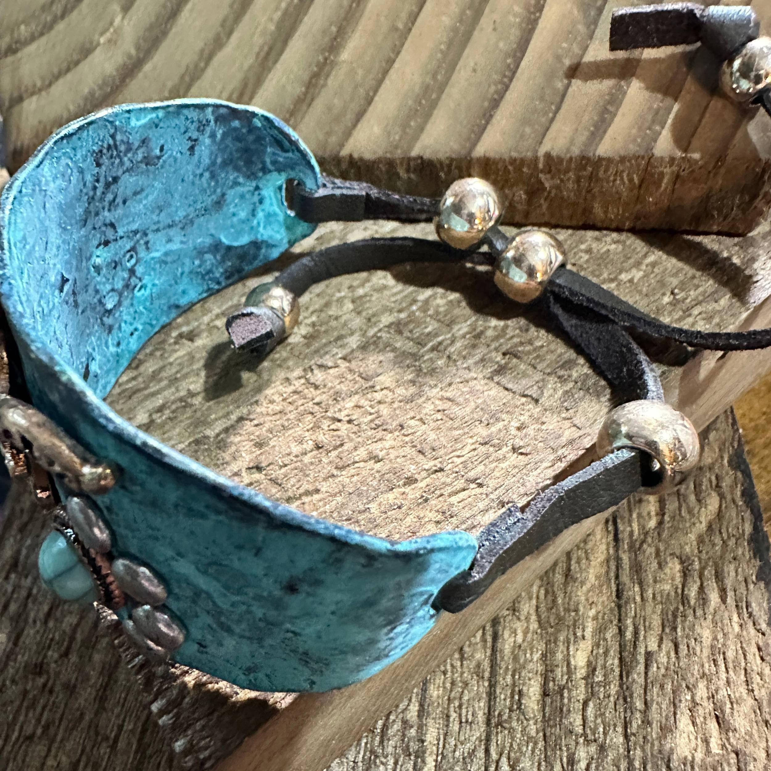 Other Longhorn Turquoise Western Bracelet Cuff with Vintage Patina Size ONE SIZE - 3 Thumbnail