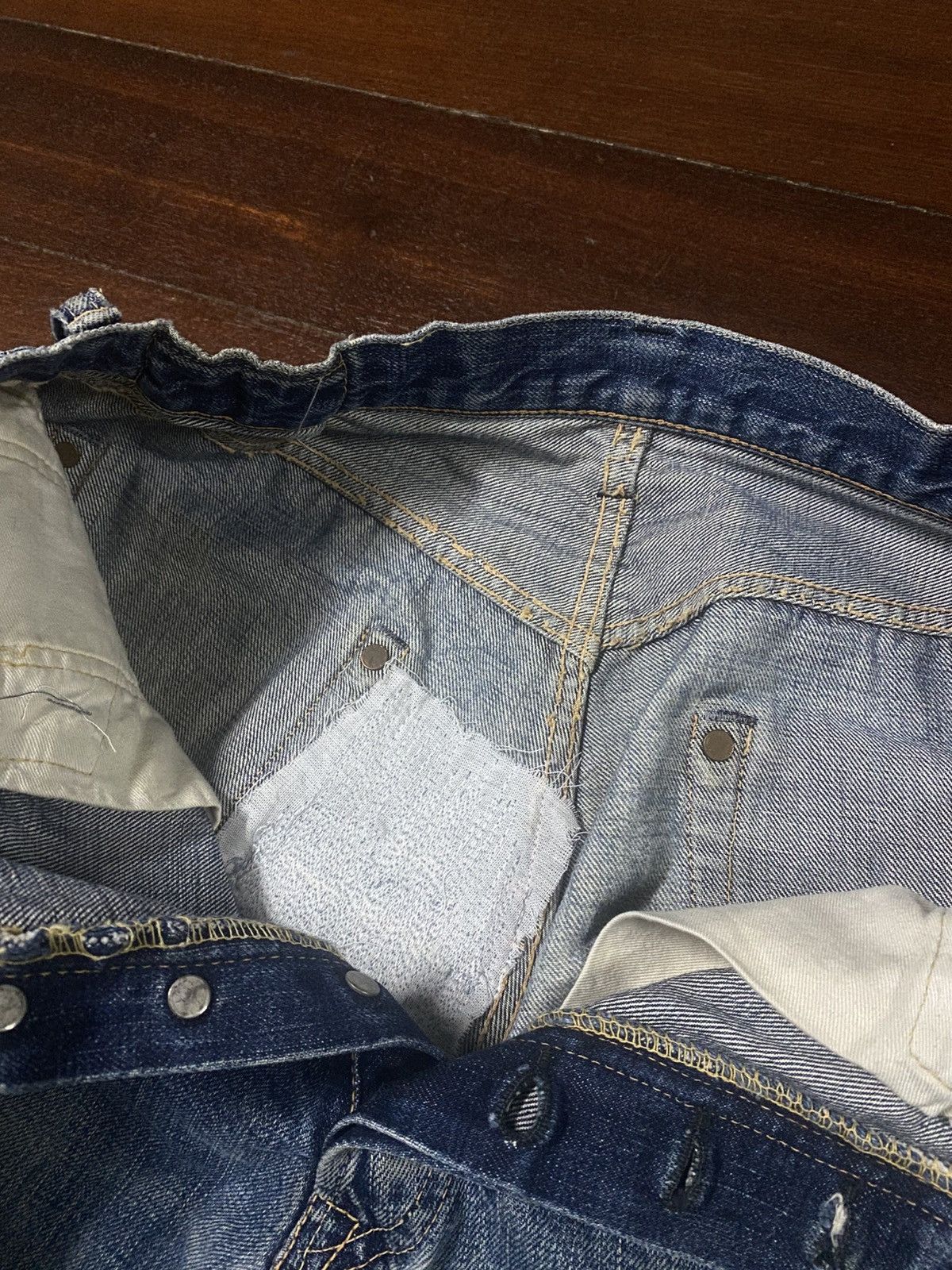 Full Count & Co. vintage full count selvedge distressed mud wash denim pants Size US 30 / EU 46 - 12 Thumbnail