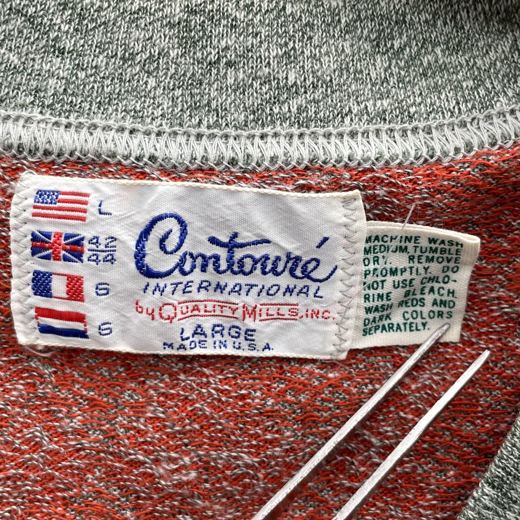 Vintage VTG Contoure International Sweater Vest Large Orange Argyle Preppy 60s 70s USA Size US L / EU 52-54 / 3 - 3 Thumbnail