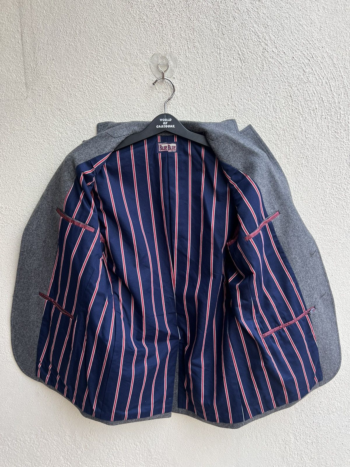 Blue Blue Japan Vintage Blue Blue Japan Grey Wool Coat Blazer Jacket Size US M / EU 48-50 / 2 - 15 Thumbnail