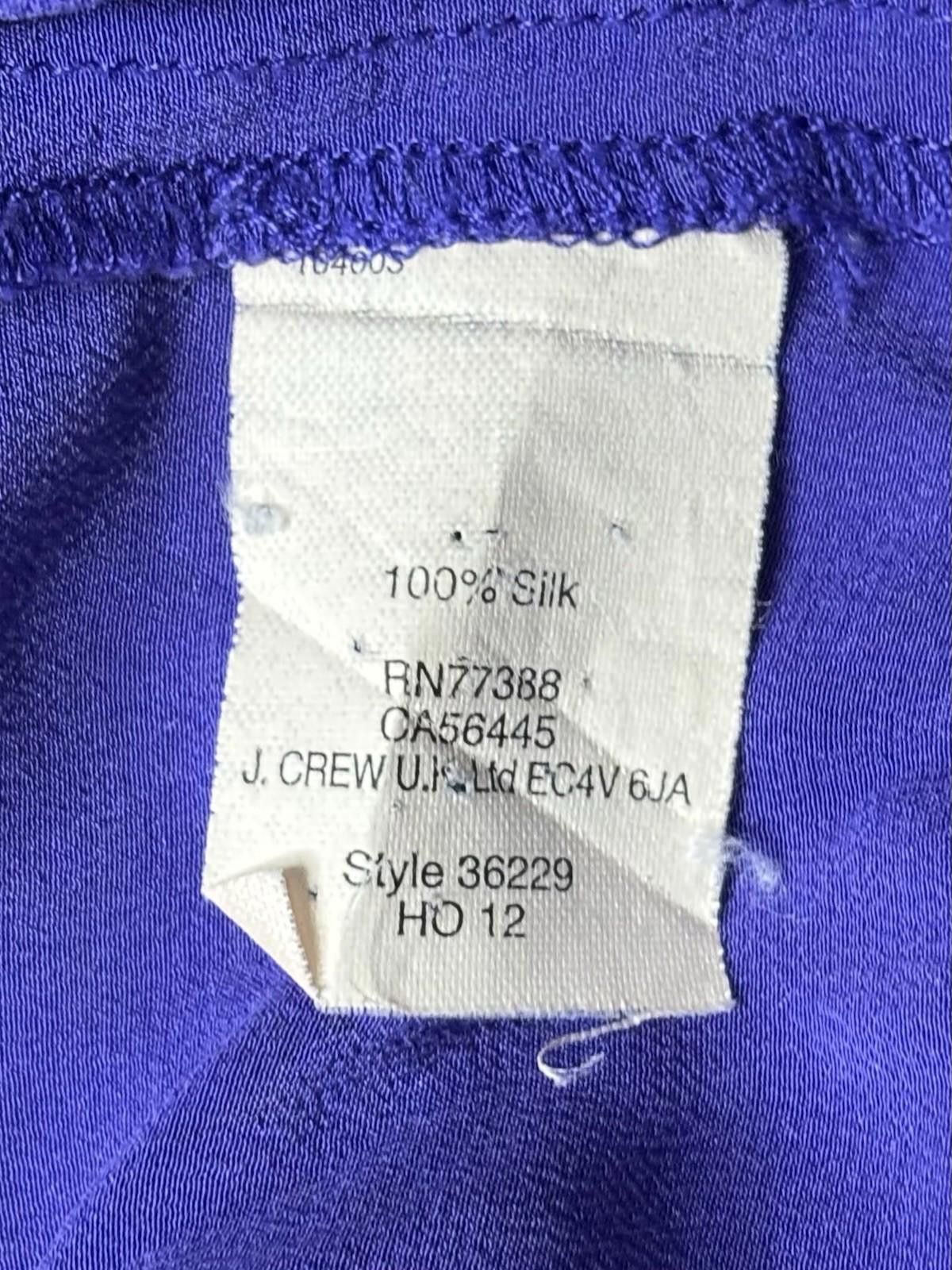 J.Crew J Crew Top Womens Medium Silk Satin Pockets Purple Button Up Size M / US 6-8 / IT 42-44 - 12 Thumbnail