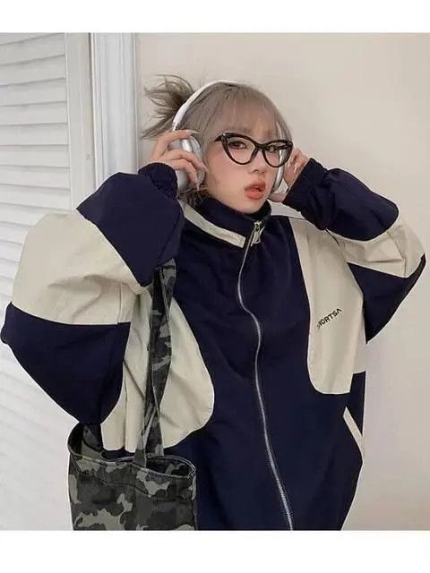 Women's vintage stylish bomber y2k
