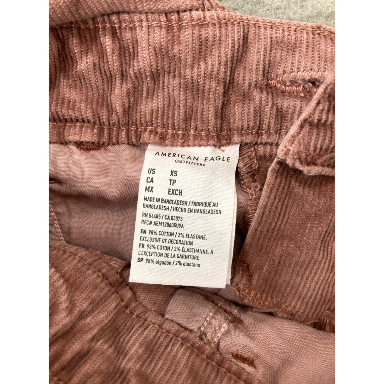 American Eagle Outfitters VINTAGE American Eagle Outfitters Overall Skirt Womens XS Pink Corduroy Casual Short Pockets Stretch Size 26" / US 2 / IT 38 - 3 Thumbnail