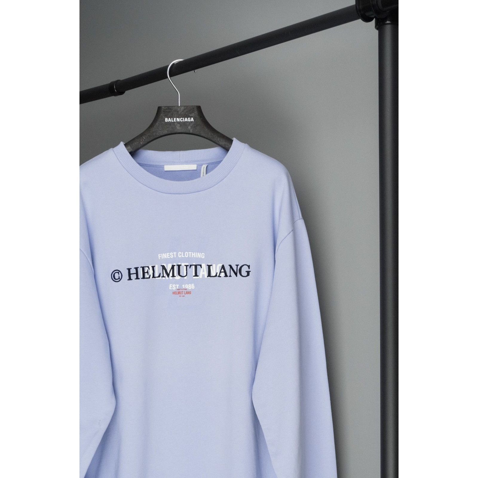 Helmut Lang Helmut lang baby blue vintage logo boxy fit crew sweatshirt Size US M / EU 48-50 / 2 - 3 Thumbnail