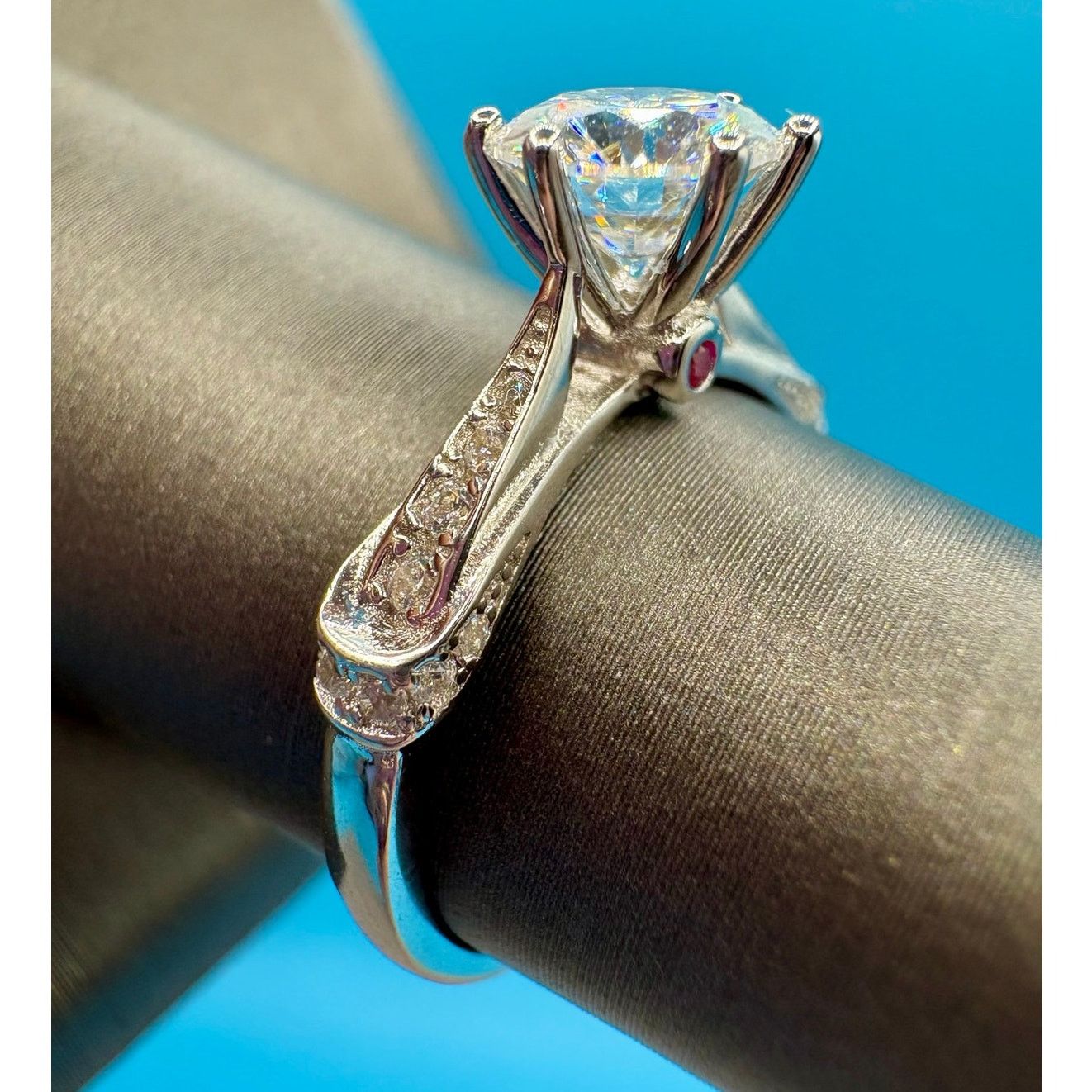 Jewelry Sz 9 - 1.25ct VVS1 D Moissanite Ring - 925 Sterling Silver Size ONE SIZE - 9 Thumbnail
