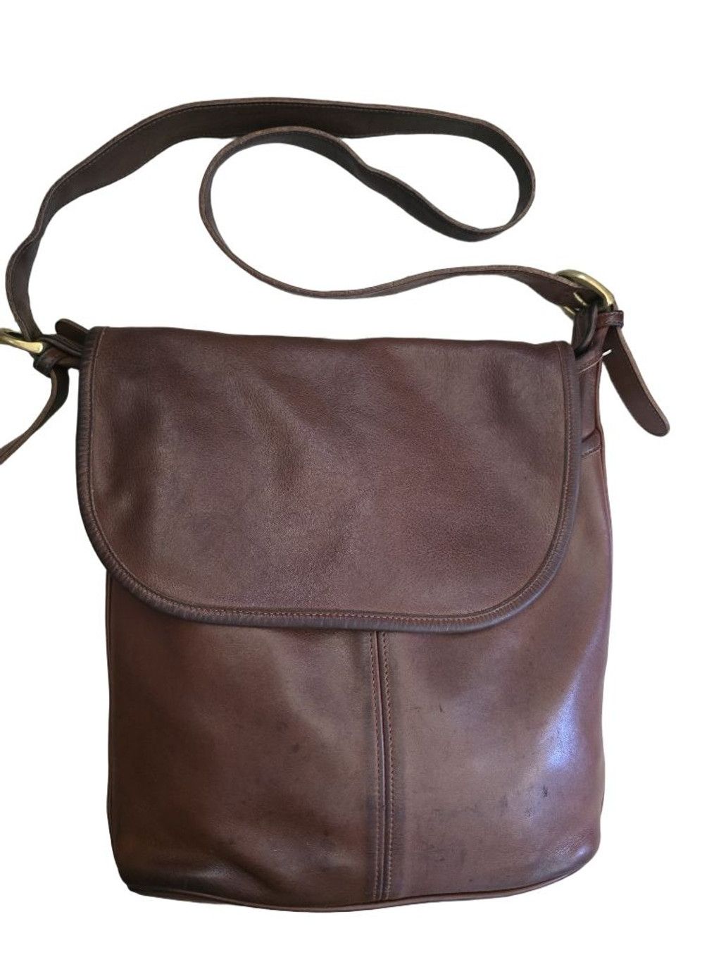 Coach Vintage Whitney Flap Brown Leather Crossbody Bag, Women's
