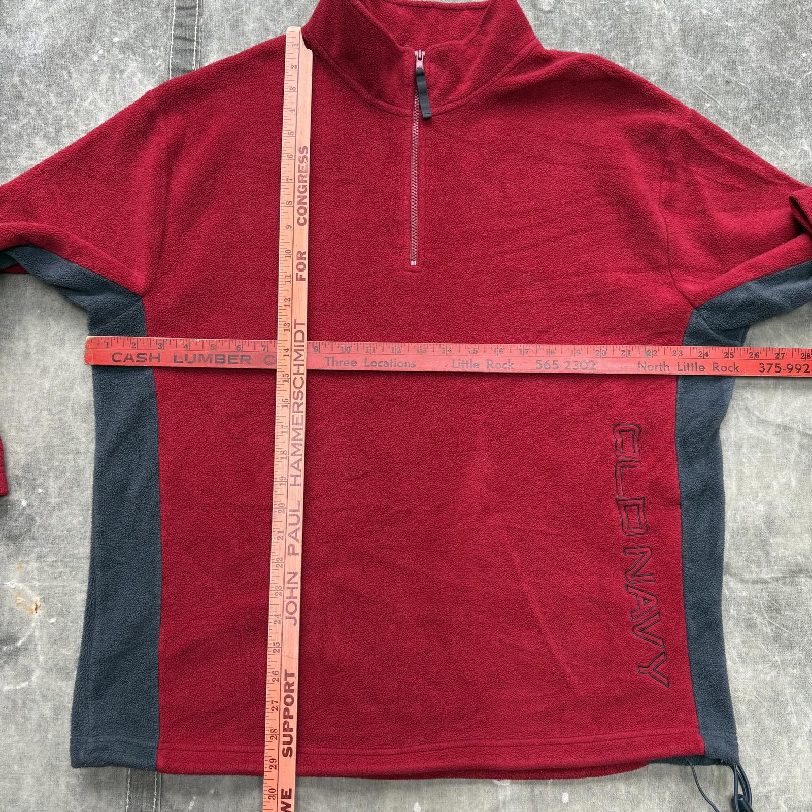 Old Navy Vintage Y2K Red Old Navy Fleece 1/4 Zip Grunge Sweatshirt Size US XL / EU 56 / 4 - 4 Thumbnail