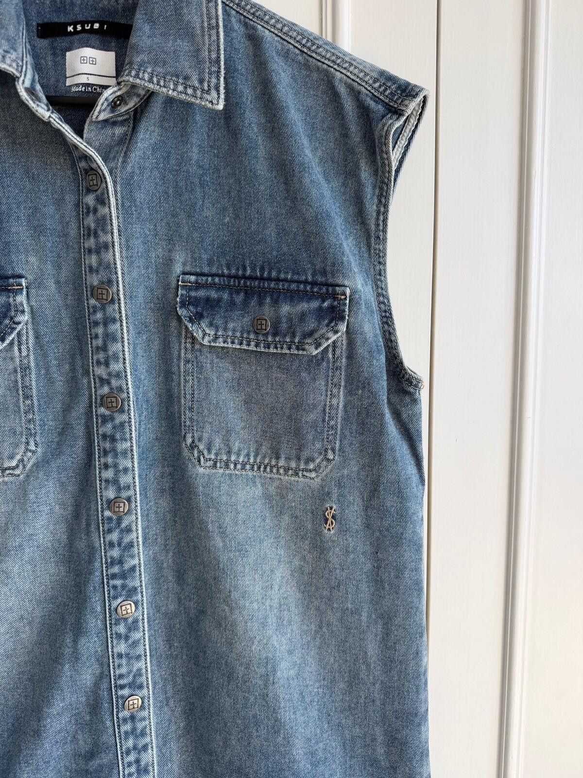 Ksubi new Ksubi womens sleeveless denim shirt dress blue small s 8 Size S / US 4 / IT 40 - 4 Thumbnail