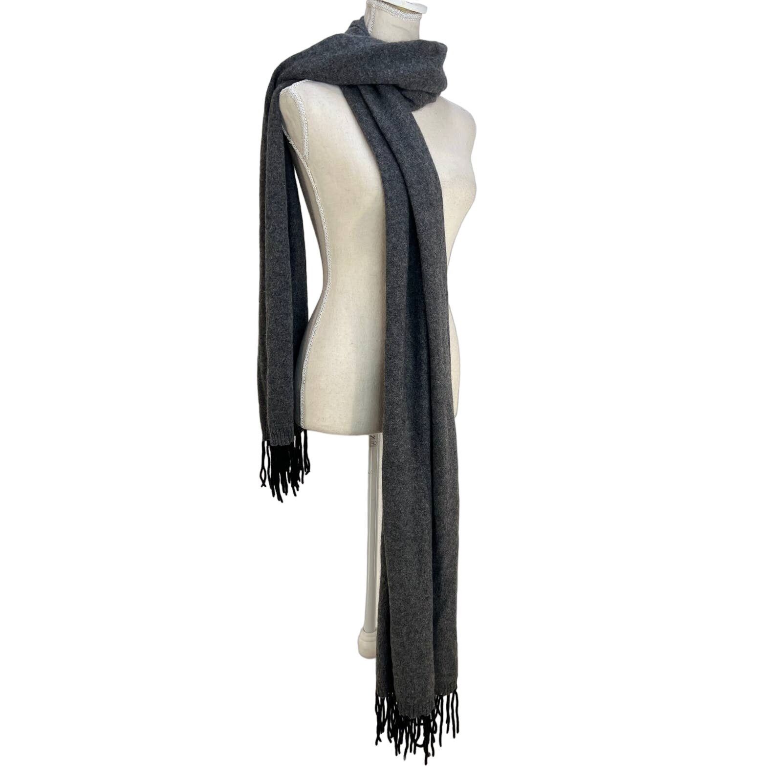 Other Hannah Rose Cashmere Gray Scarf Fringed Travel Wrap Soft Size ONE SIZE - 5 Thumbnail