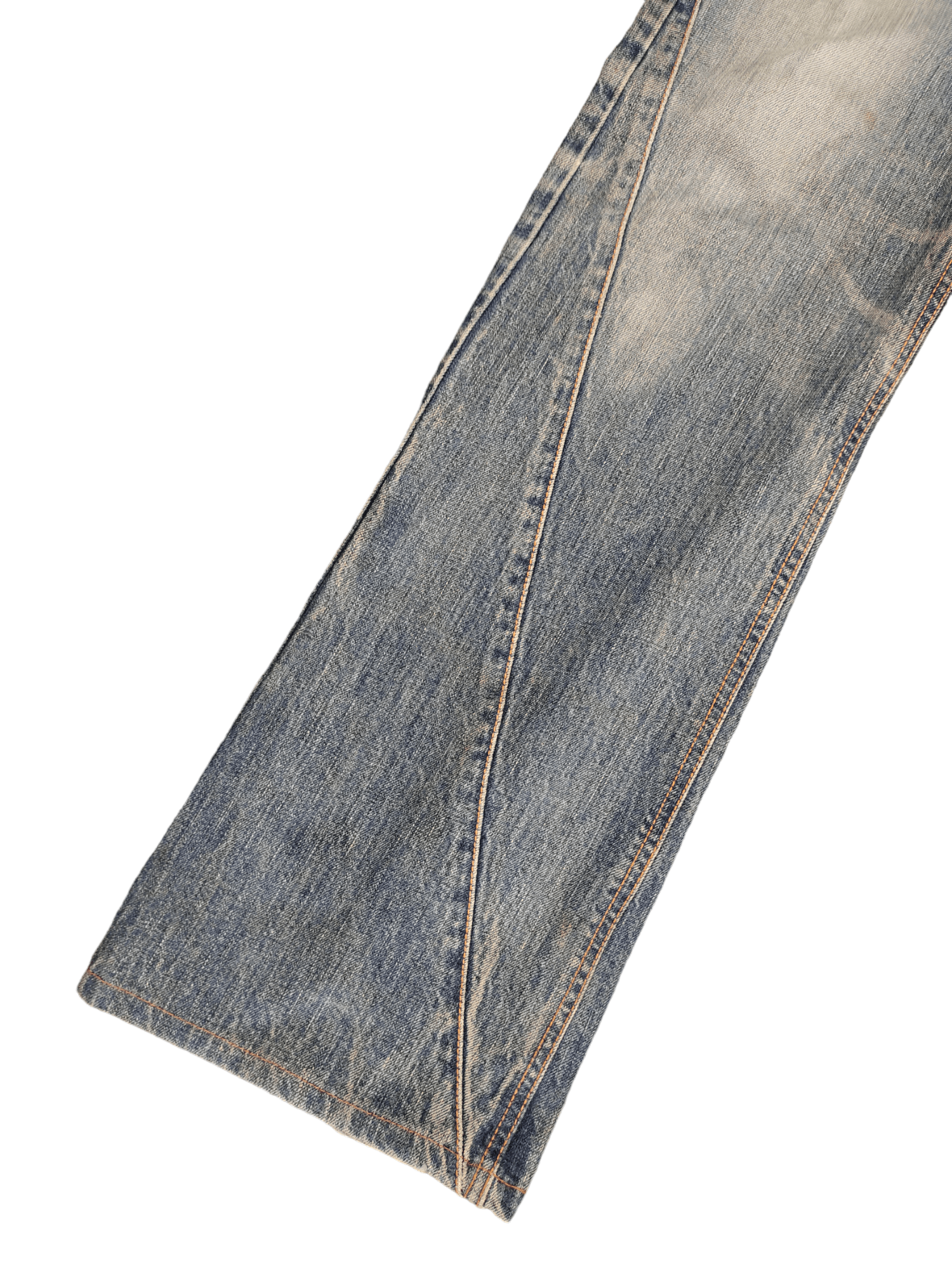 Le Grande Bleu (L.G.B.) Flare Jeans Edwin Buckle Back Distress Faded Boot Cut Y2k Size US 32 / EU 48 - 9 Thumbnail