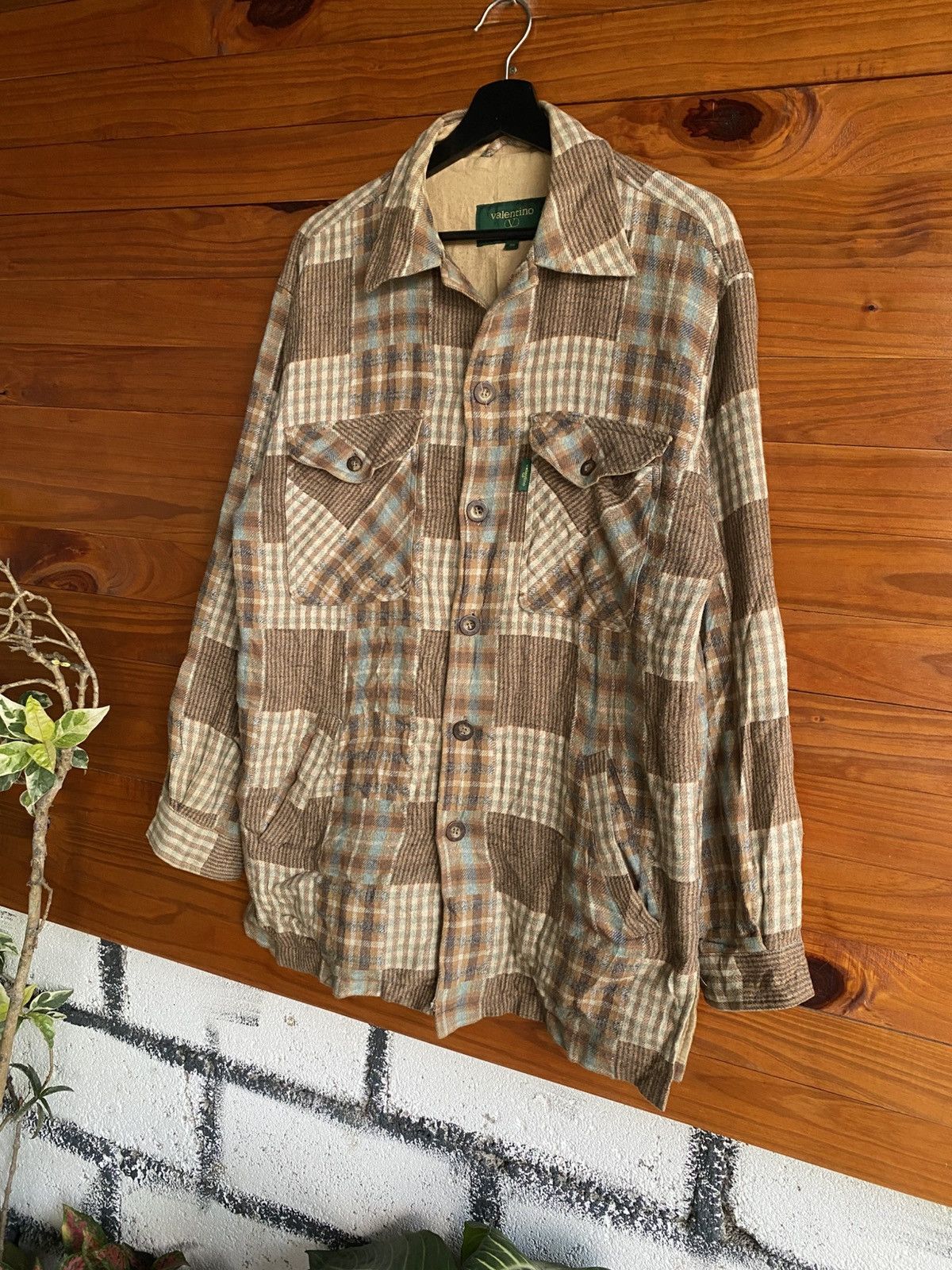 Valentino Vintage Valentino Jeans Patchwork Multi Check Overshirt Size US M / EU 48-50 / 2 - 4 Thumbnail