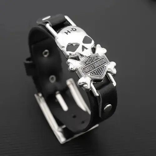 Leather × Vintage Vintage Classic Gothic Leather Punk Woven Skull Bracelet Size ONE SIZE - 4 Thumbnail