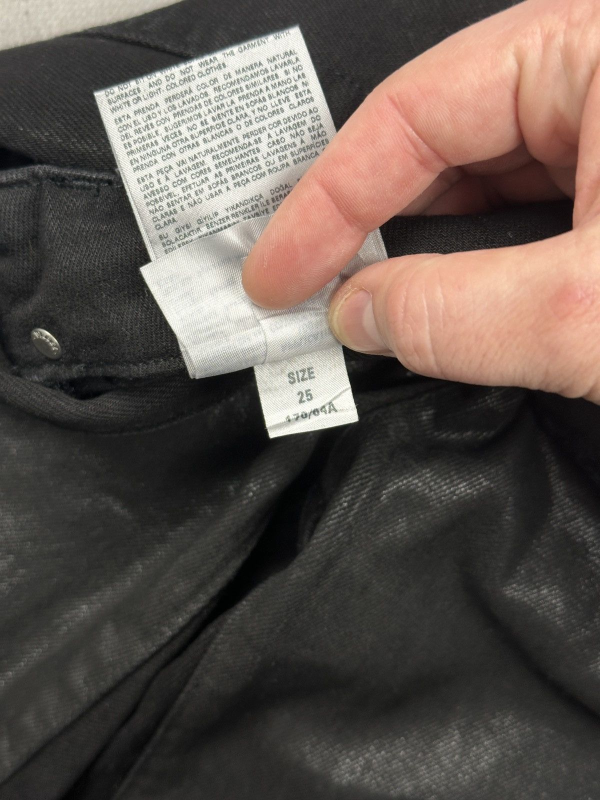 Diesel Diesel Industry Moto Coated Panel Zip Jeans Black Raw Hem Size 27" / US 4 / IT 40 - 15 Thumbnail
