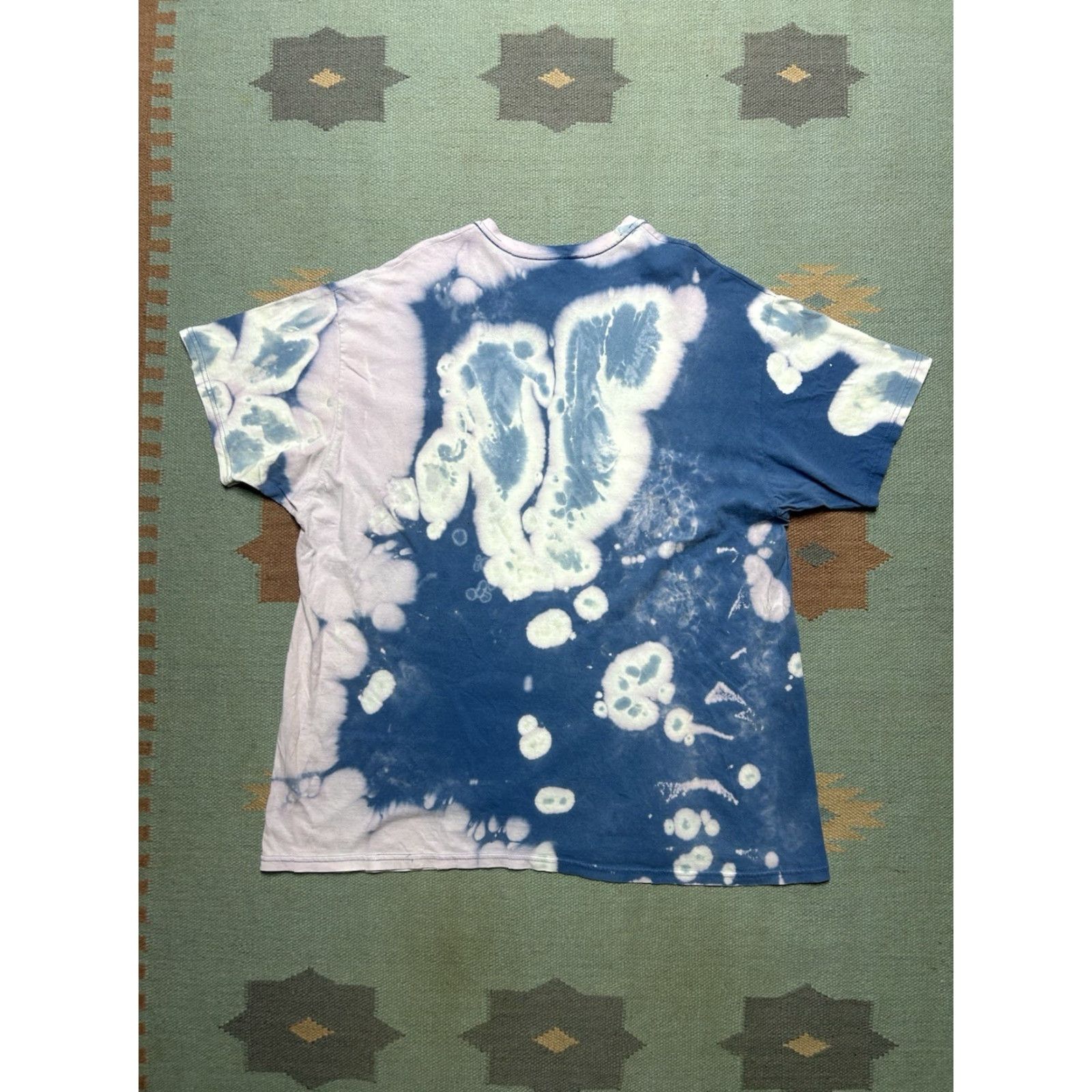 Hanes Hanes Pocket T Shirt Bleach Tie Dye Blue White Hippie Cotton Distressed XL Men Regular Pockets Size US XL / EU 56 / 4 - 7 Thumbnail
