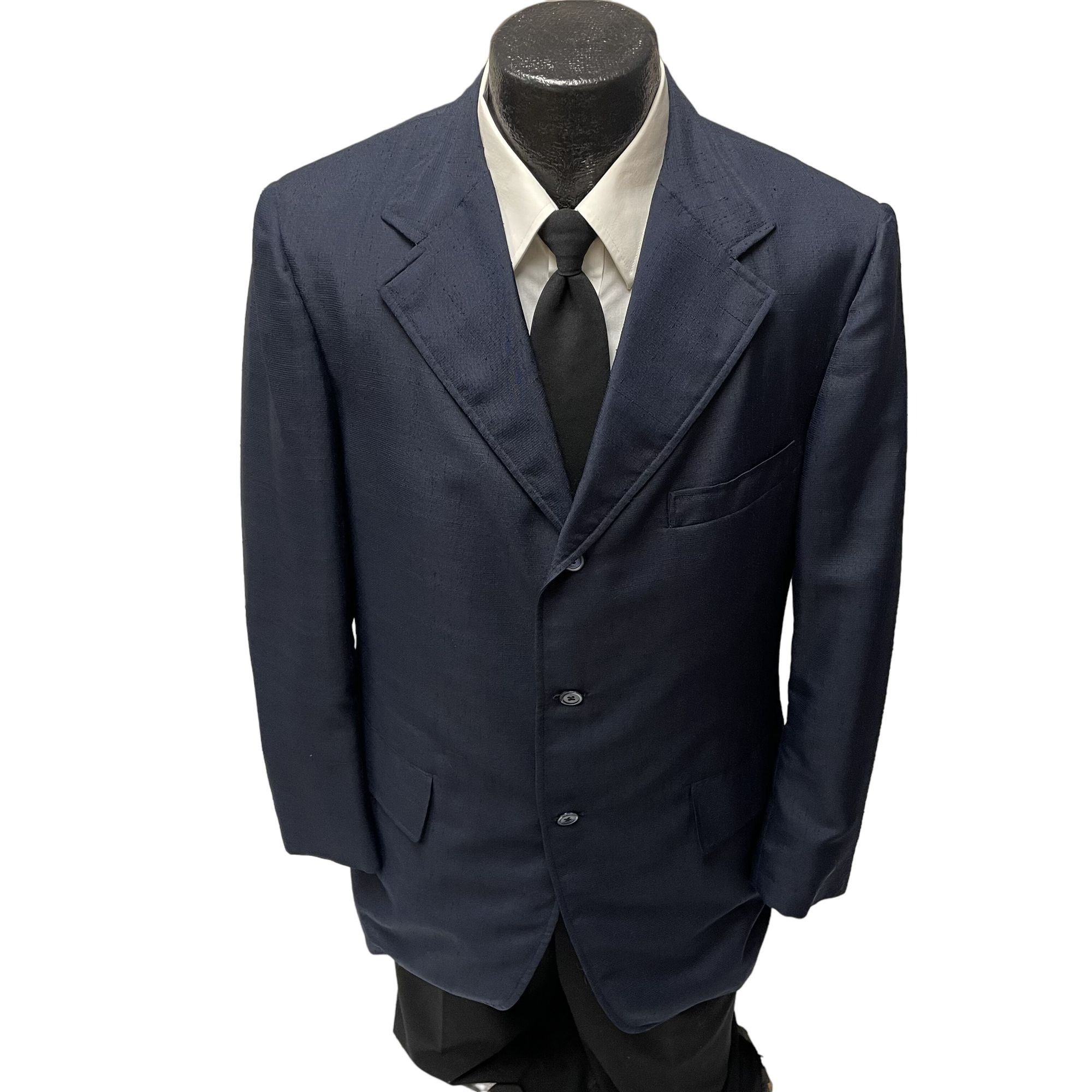 Other Vtg Gino Navy Blue Sport Coat ATOMIC FLECK Mod Disco Jacket Size 42R - 1 Thumbnail