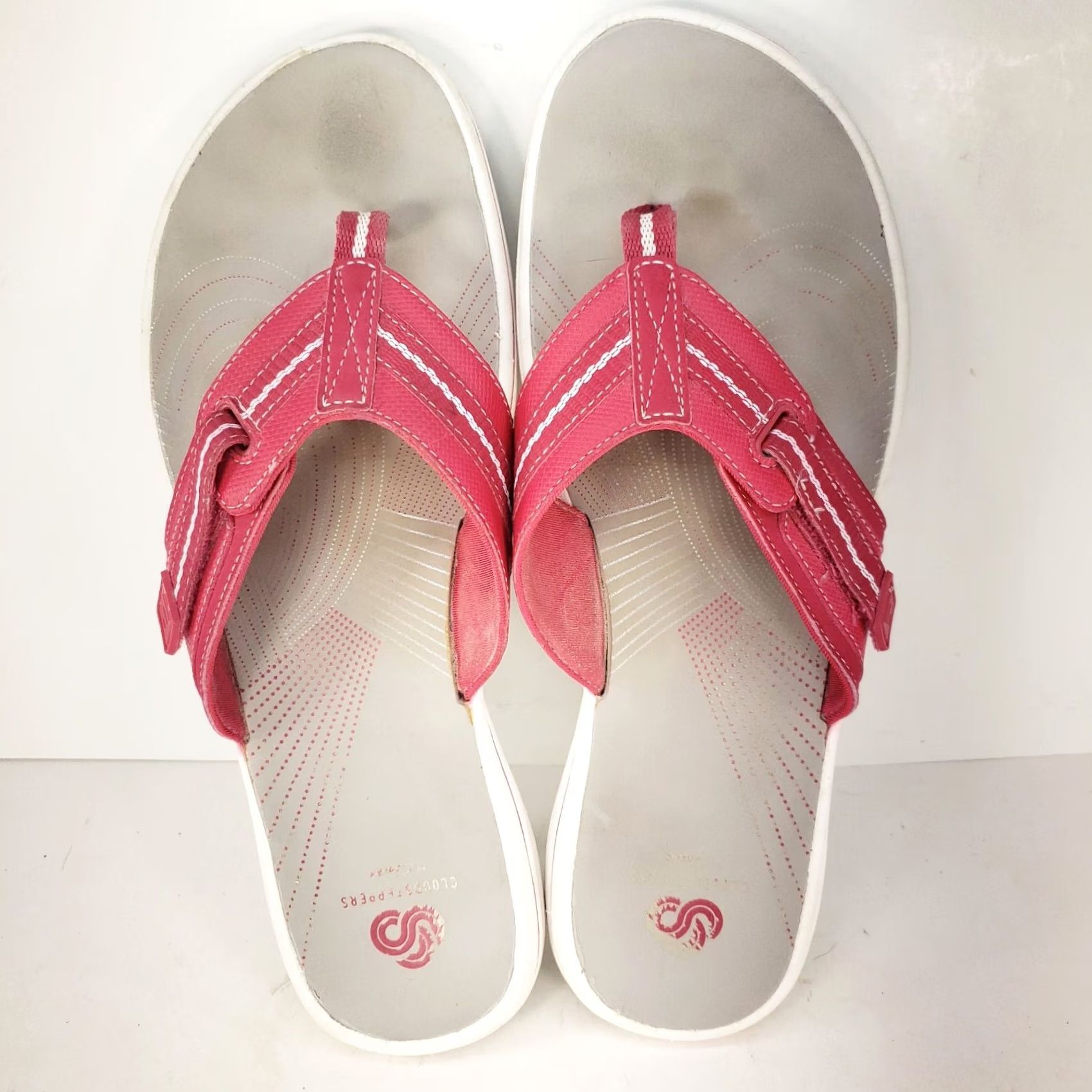 Clarks Clarks Cloudsteppers Sandals Womens 9M Red Thong Flip Flop Slip On Sea Breeze Bohemian Outdoor Casual Travel Womens Size US 9 / IT 39 - 7 Thumbnail