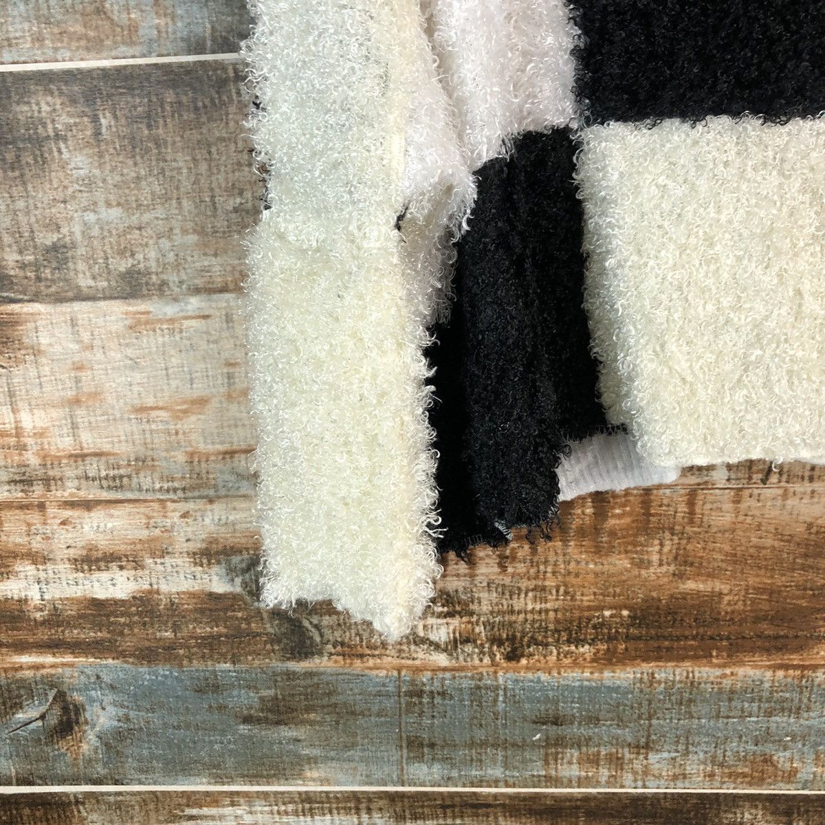 Homespun Knitwear Japan vintage patchwork fur shaggy Knitwear #A2297 Size L / US 10 / IT 46 - 13 Thumbnail