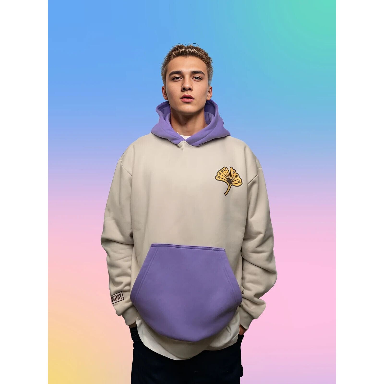 Designer × Japanese Brand SNOWDAY x JAPANESE Streetwear Men's Two-Tone Pullover Hoodie Size US L / EU 52-54 / 3 - 2 Thumbnail