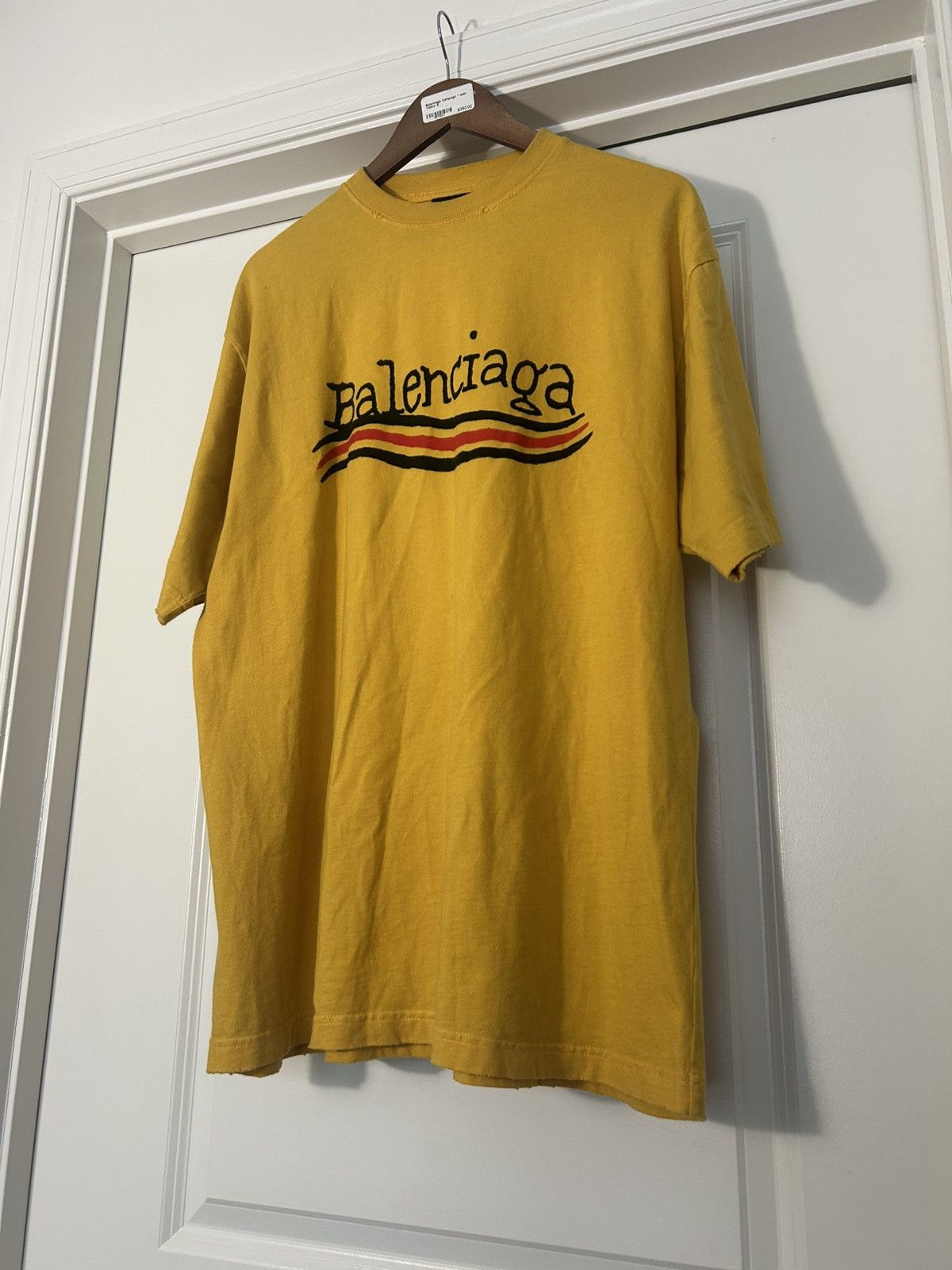 Balenciaga Balenciaga hand drawn political campaign shirt yellow Size US S / EU 44-46 / 1 - 1 Thumbnail