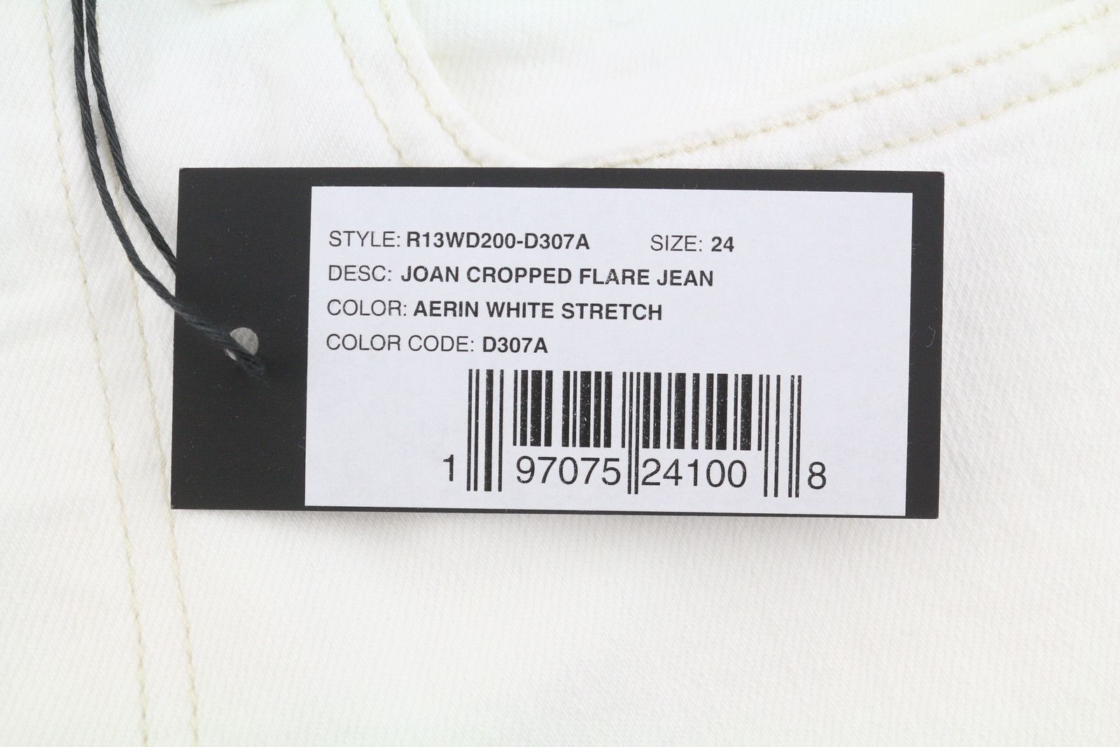 R13 JOAN CROPPED FLARE 24 Aerin White Stretch Jeans 89846 Size 24" / US 00 / IT 34 - 7 Thumbnail