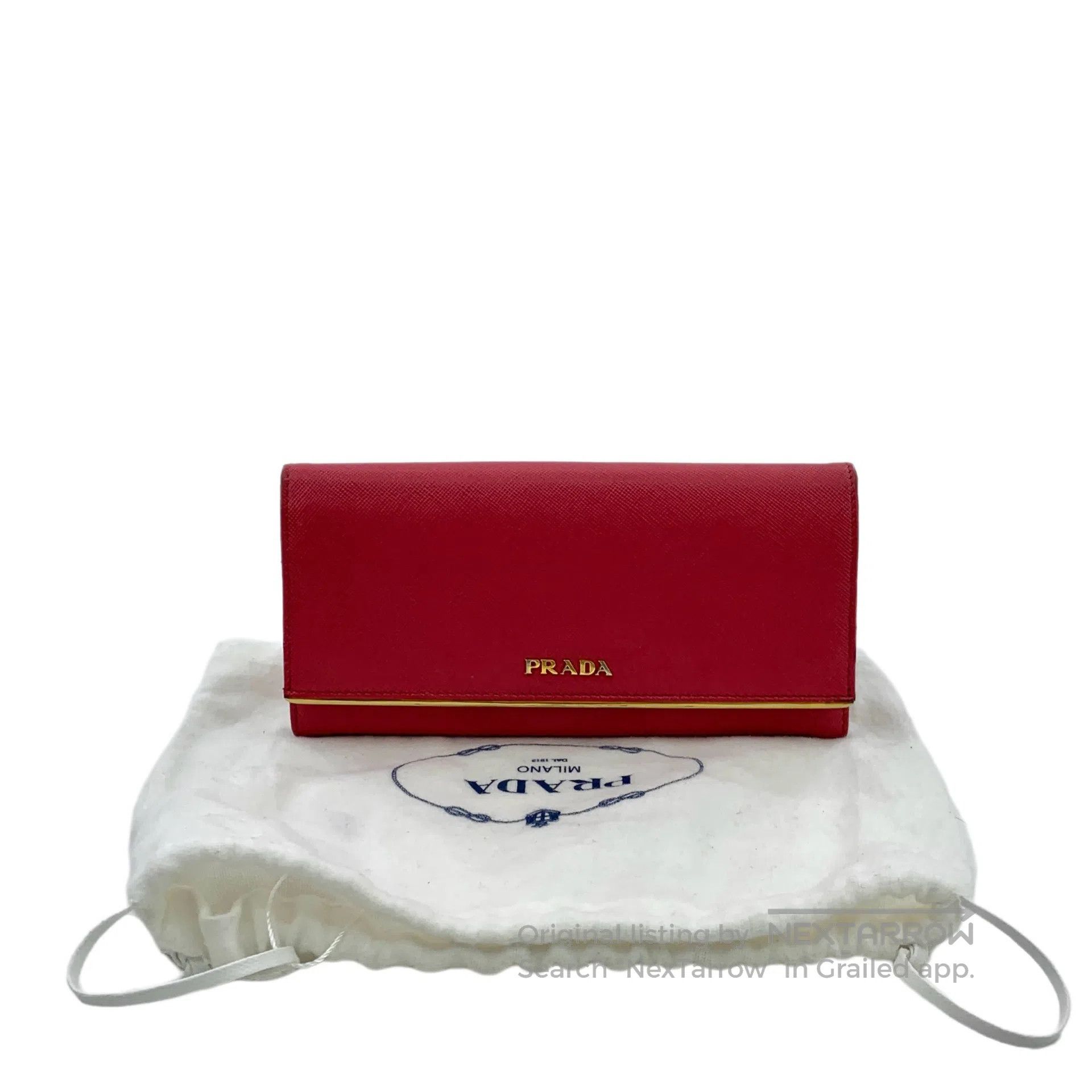 Prada Prada Red Logo Stamped Money Clip Wallet| Size ONE SIZE - 9 Thumbnail