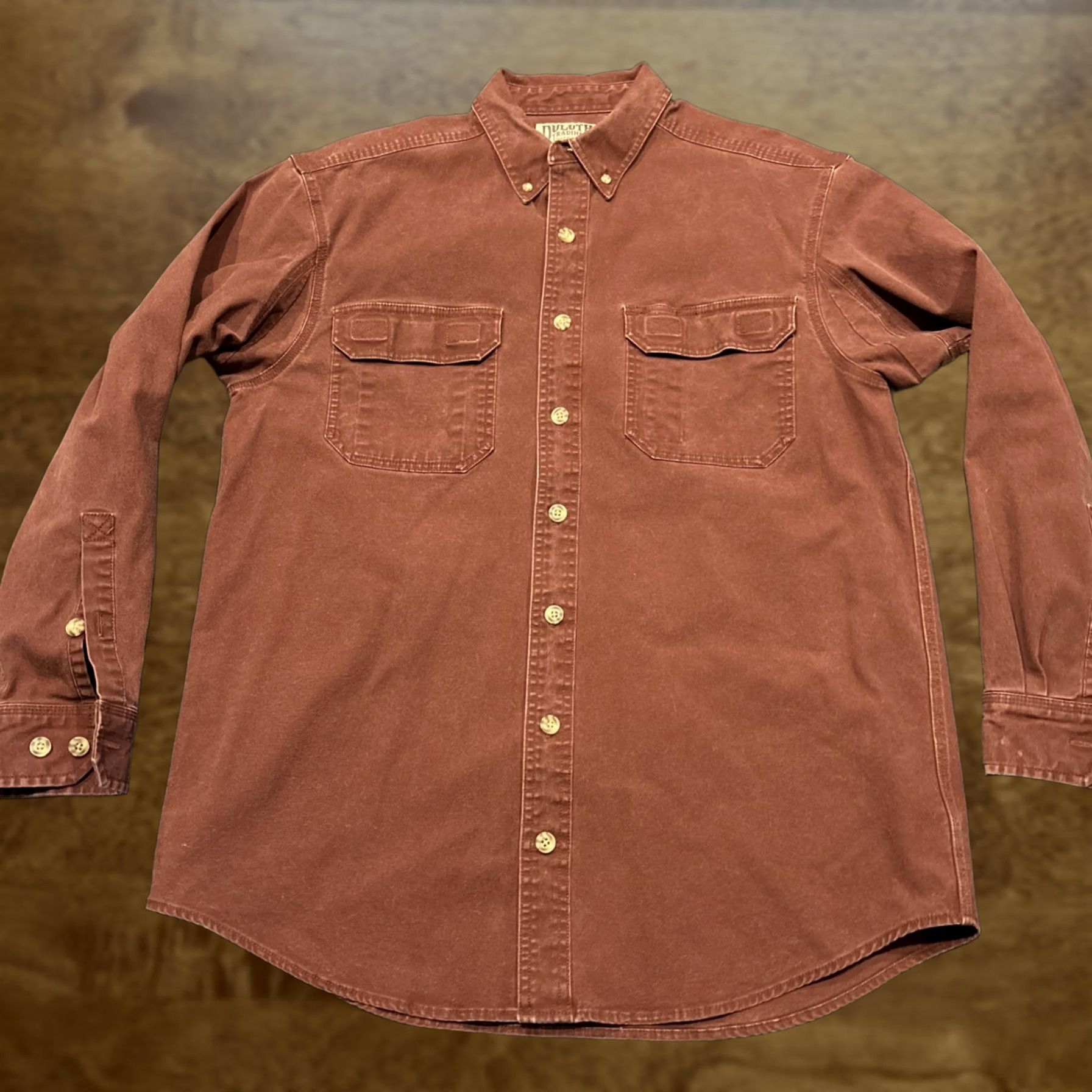 Duluth Trading Company Duluth Trading Co. Shirt Mens Large Button Up Cotton Maroon Workwear Collared Pockets A35 Size US L / EU 52-54 / 3 - 1 Thumbnail