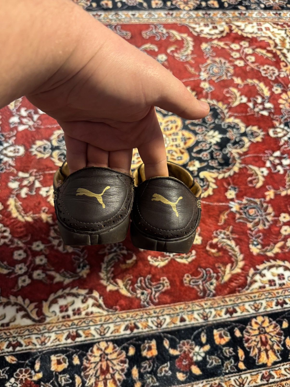 Puma Archive Puma Leather Driving Shoes / Moccasins Black / Gold Size US 5 / IT 35 - 10 Thumbnail