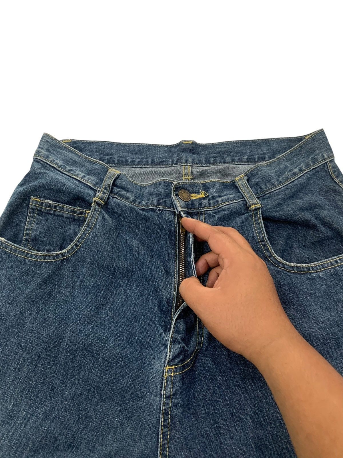 Frapbois Frapbois issey Miyake drop crotch spiral cut jeans Size US 30 / EU 46 - 3 Thumbnail