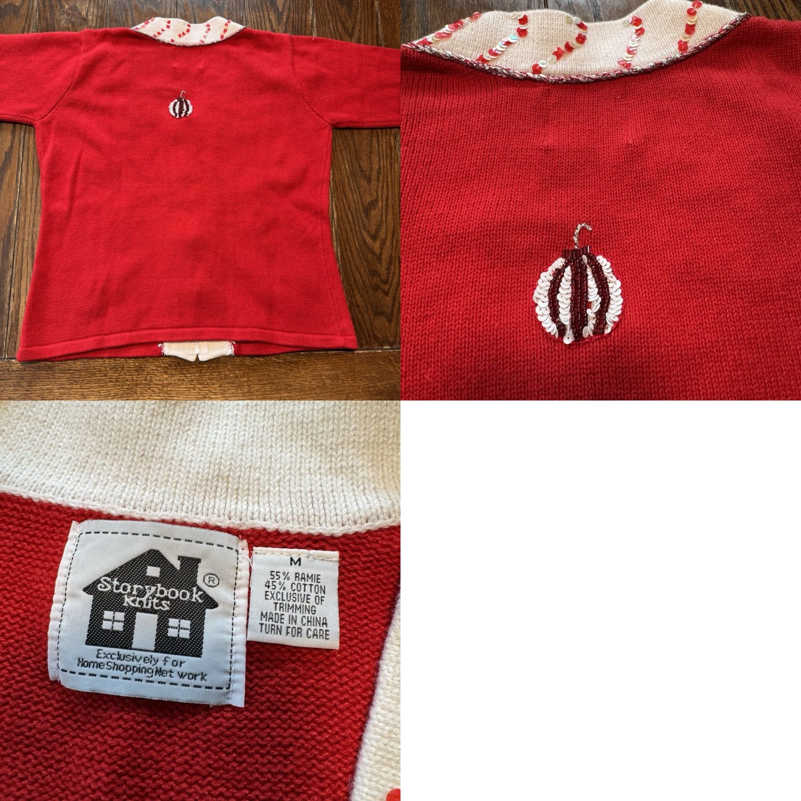 Vintage VINTAGE Storybook Knits Christmas Zip Sweater Women’s Medium Cardigan Knit Size M / US 6-8 / IT 42-44 - 8 Thumbnail