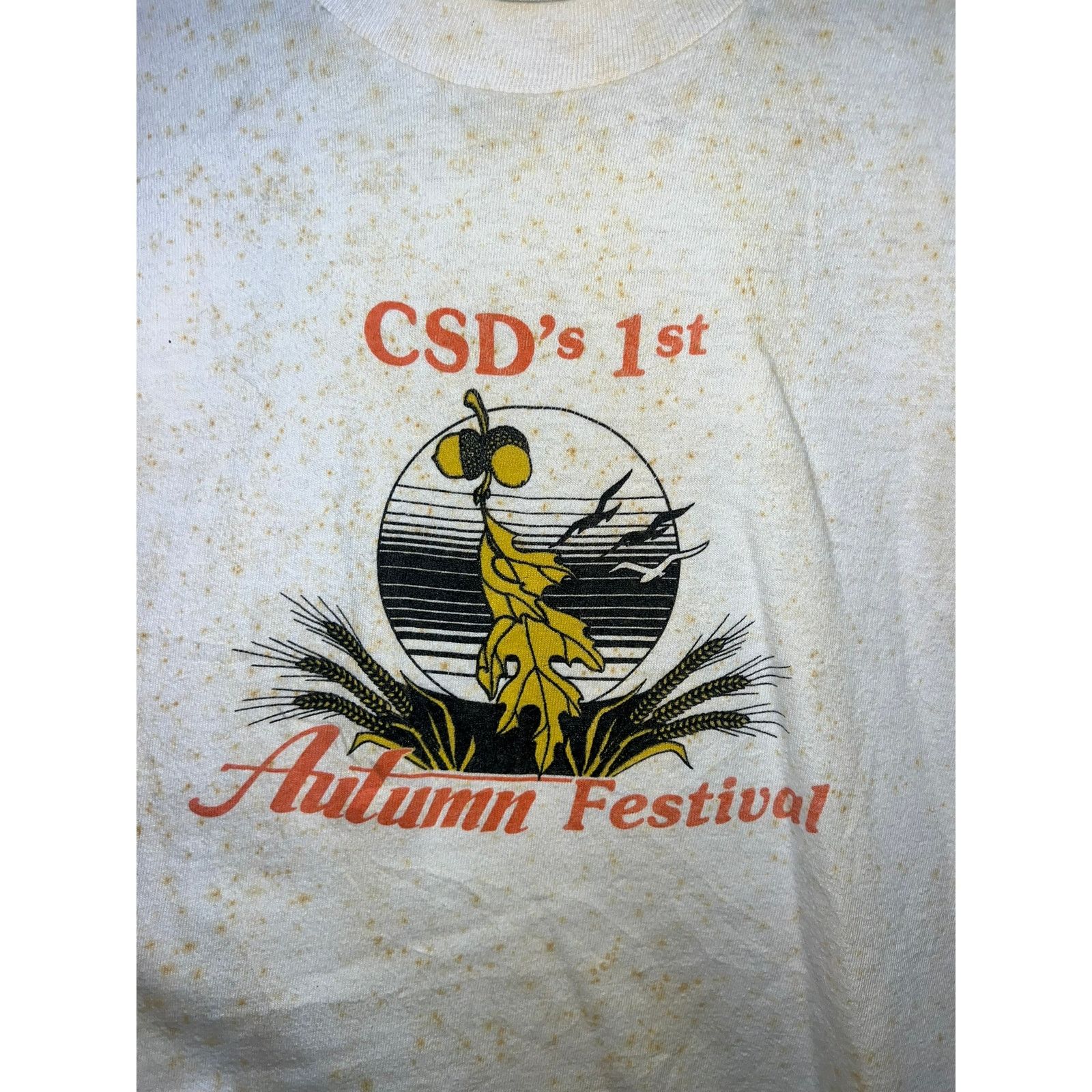 Vintage Vintage Autumn Shirt CSD's 1st Festival White Fall Tee 80s M Size US M / EU 48-50 / 2 - 2 Thumbnail