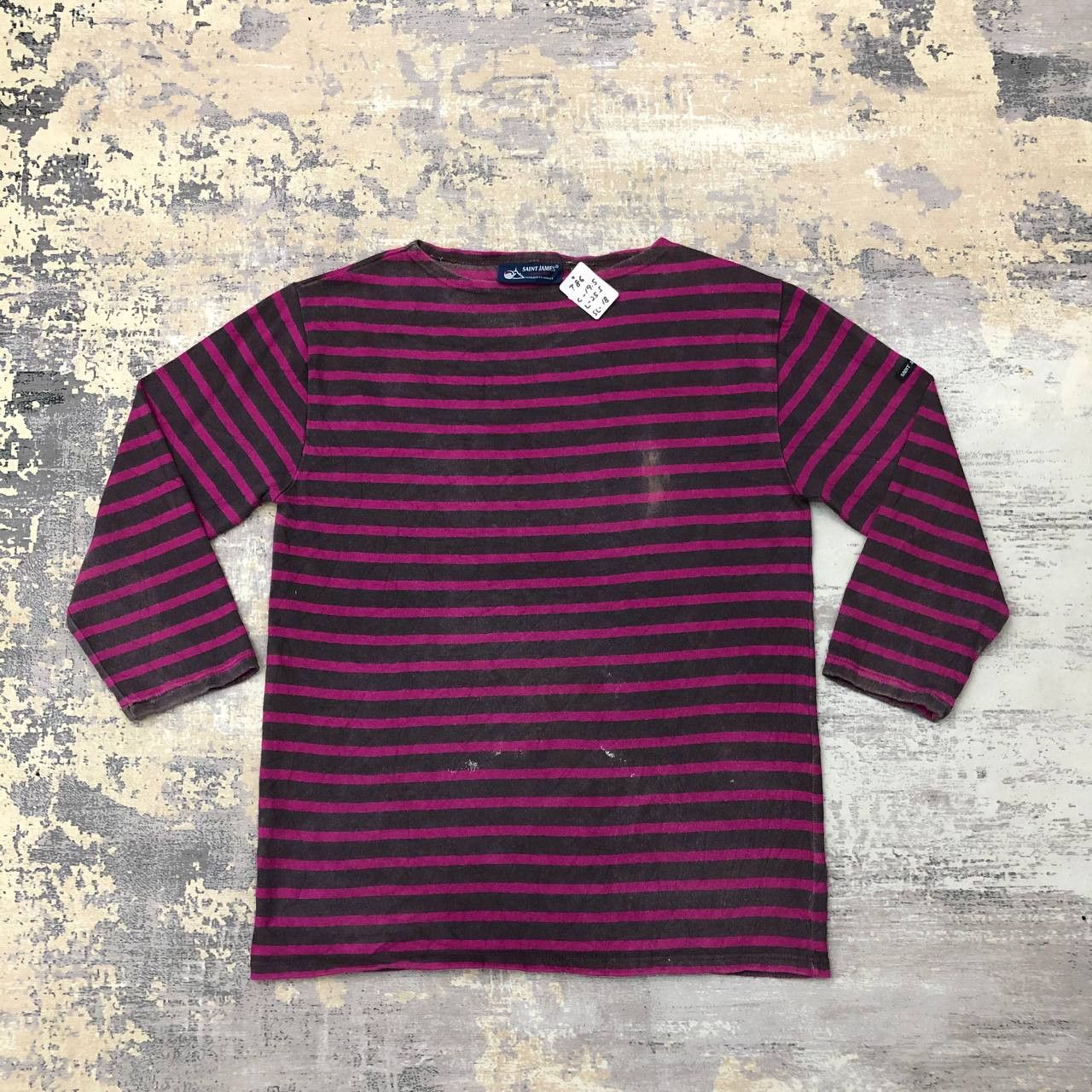 Saint James T86 SAINT JAMES STRIPED DISTRESSED LONG SLEEVE TEE Size US M / EU 48-50 / 2 - 3 Thumbnail