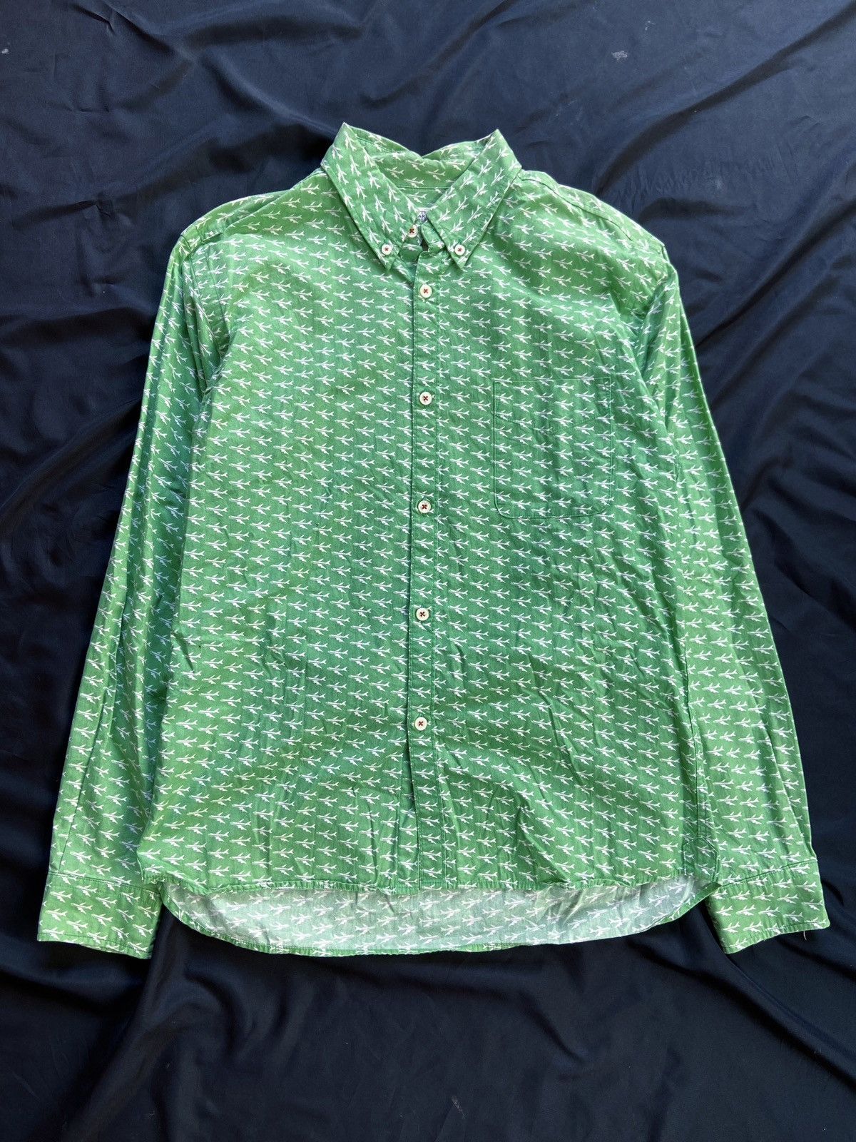 If Six Was Nine JAPANESE THE SHARKEY'S PRINTED PLANES BUTTON DOWN SHIRT Size US M / EU 48-50 / 2 - 1 Thumbnail