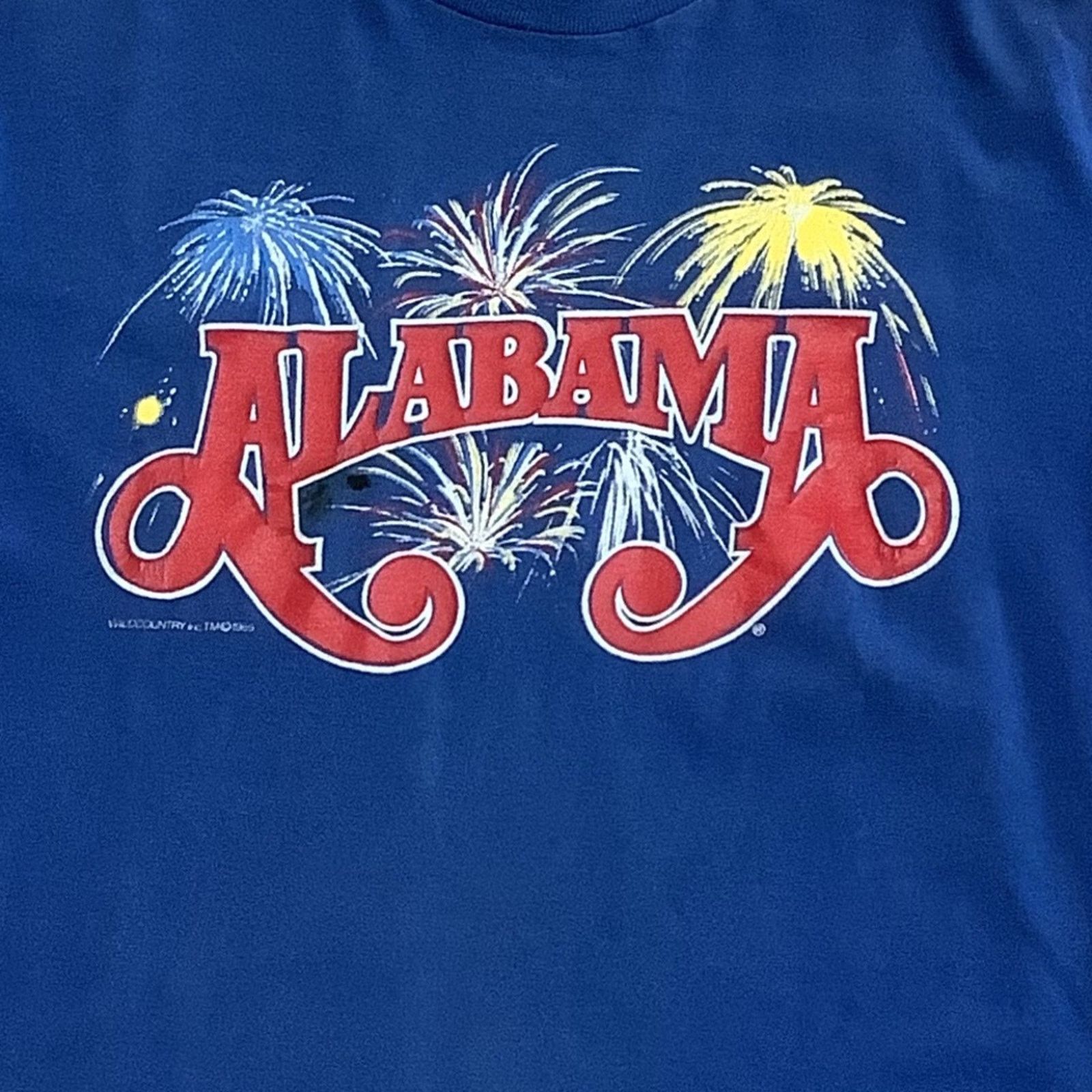 Vintage 1985 Vintage Alabama Band Music T-Shirt Size US L / EU 52-54 / 3 - 5 Thumbnail