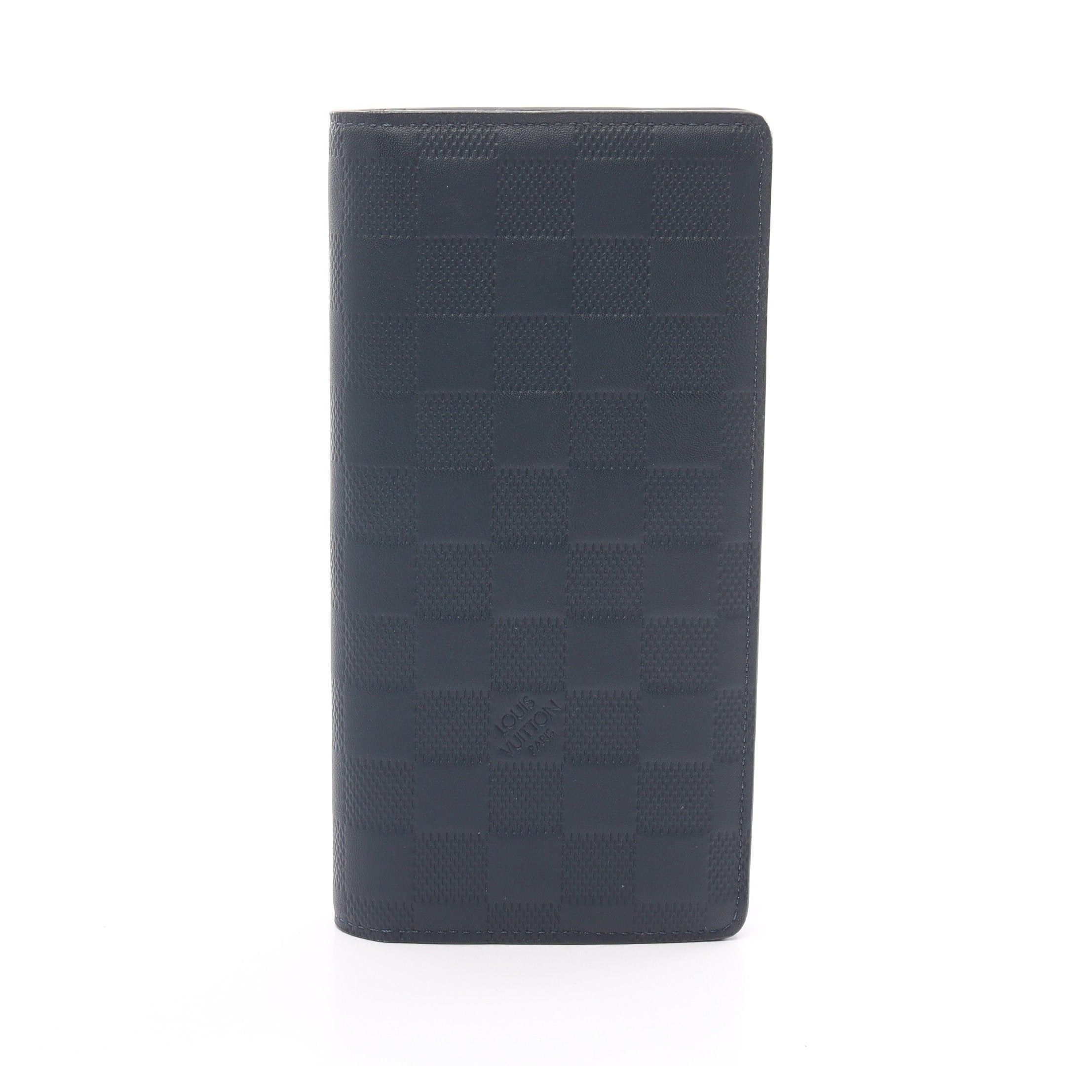 image of Louis Vuitton Portefeuil Brother Damier Infini Cosmos Bi-Fold Long Wallet Leather Dark Navy, Men's