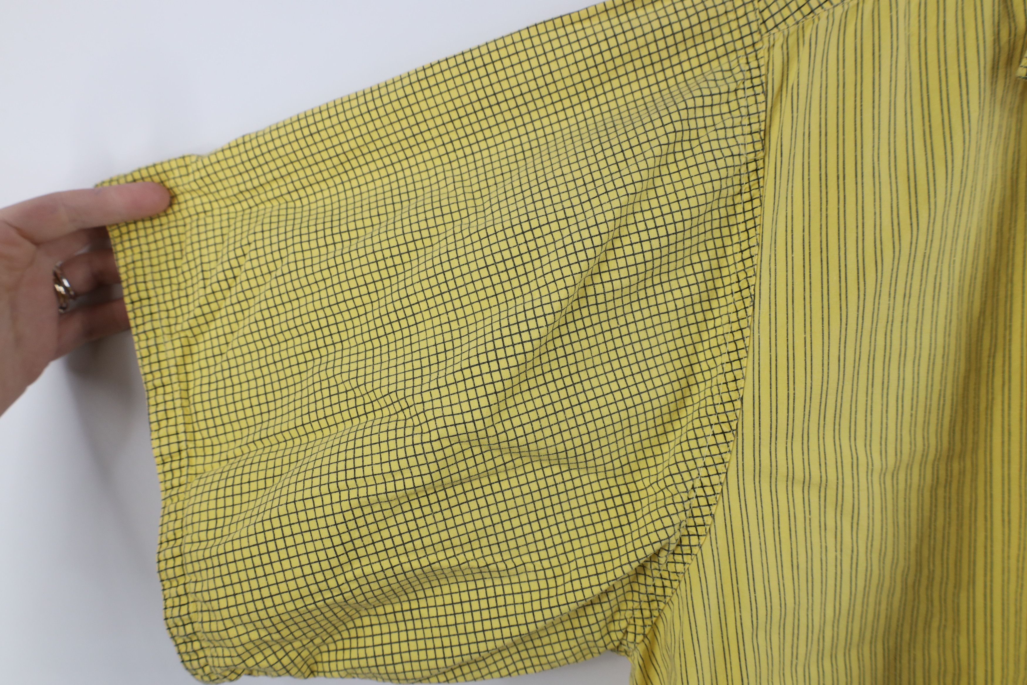 Vintage Vintage 90s Streetwear Boxy Baggy Button Shirt Yellow Size M / US 6-8 / IT 42-44 - 6 Thumbnail
