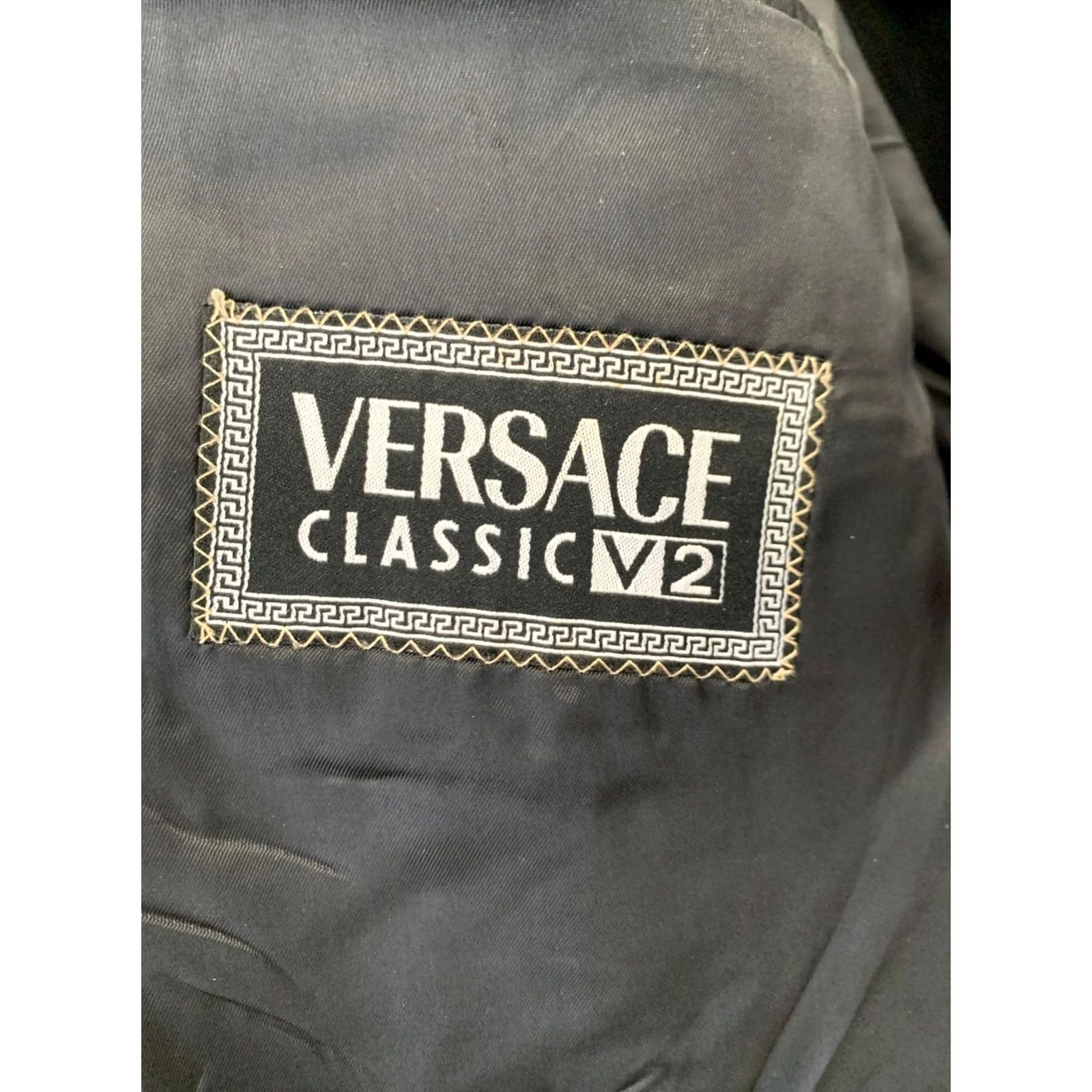 Versace VINTAGE Versace Classic V2 Pinstripe Double Breasted Blazer Jacket Mens 40R Black#151 Size 40R - 3 Thumbnail
