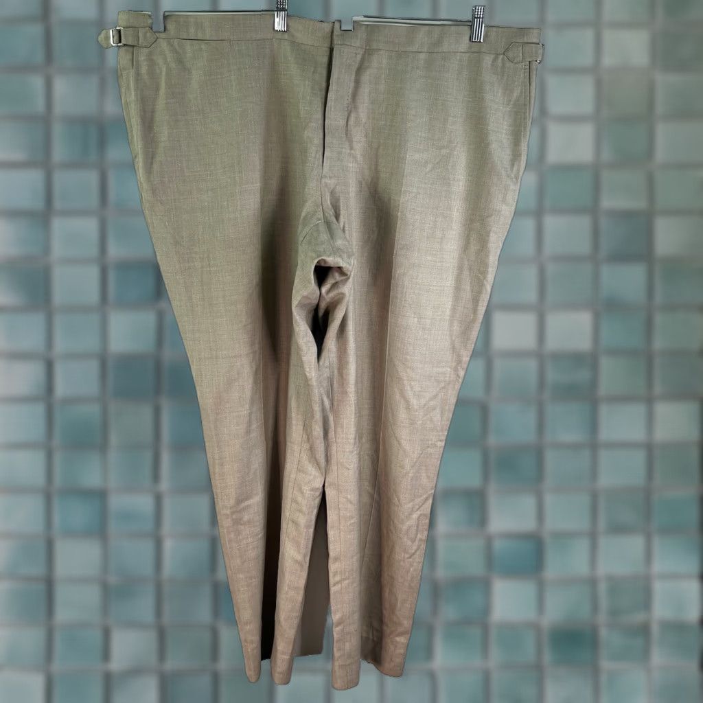 Proper Cloth Proper Cloth VBC Fresco Dress Pants Long Beige Regular 50 X 33 Men Linen Silk Wool Blend Front Flat Stretch Tie Hook N/A N/A Size US 34 / EU 50 - 1 Thumbnail