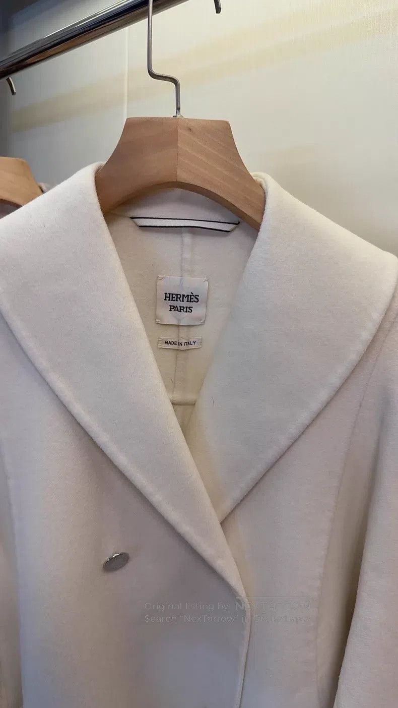 Hermes Hermes White Cashmere Coat Size XXS / US 00 / IT 34 - 7 Thumbnail