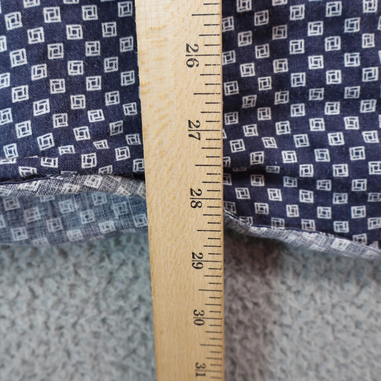 Murano Baird McNutt Murano Linen Men XL Blue Geometric S/S Button Size US XL / EU 56 / 4 - 3 Thumbnail