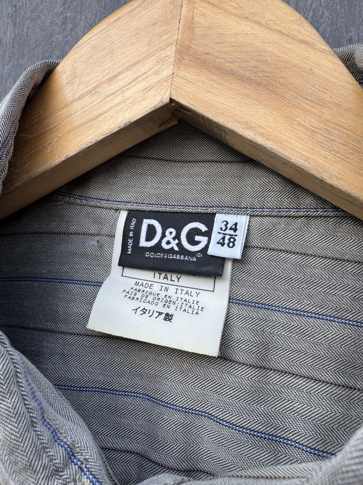 Dolce & Gabbana Dolce Gabbana Vintage Zip Collar Stripped Shirt Size 34/48 Size US M / EU 48-50 / 2 - 7 Thumbnail