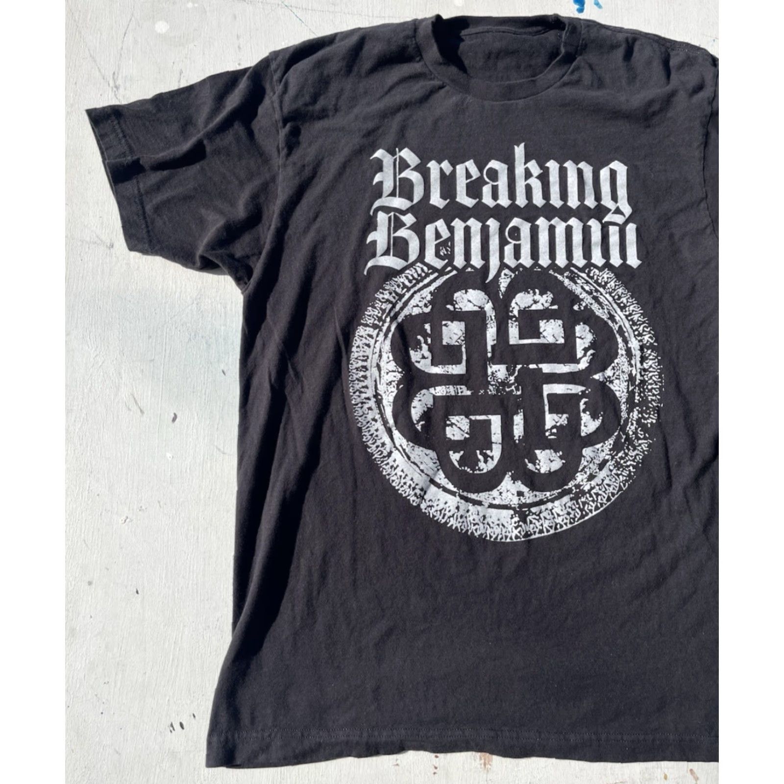 Vintage Breaking Benjamin Men's T-Shirt Black Spell-Out NO SIZE Y2K Rap Rock Emo NuMETAL Size US M / EU 48-50 / 2 - 4 Thumbnail