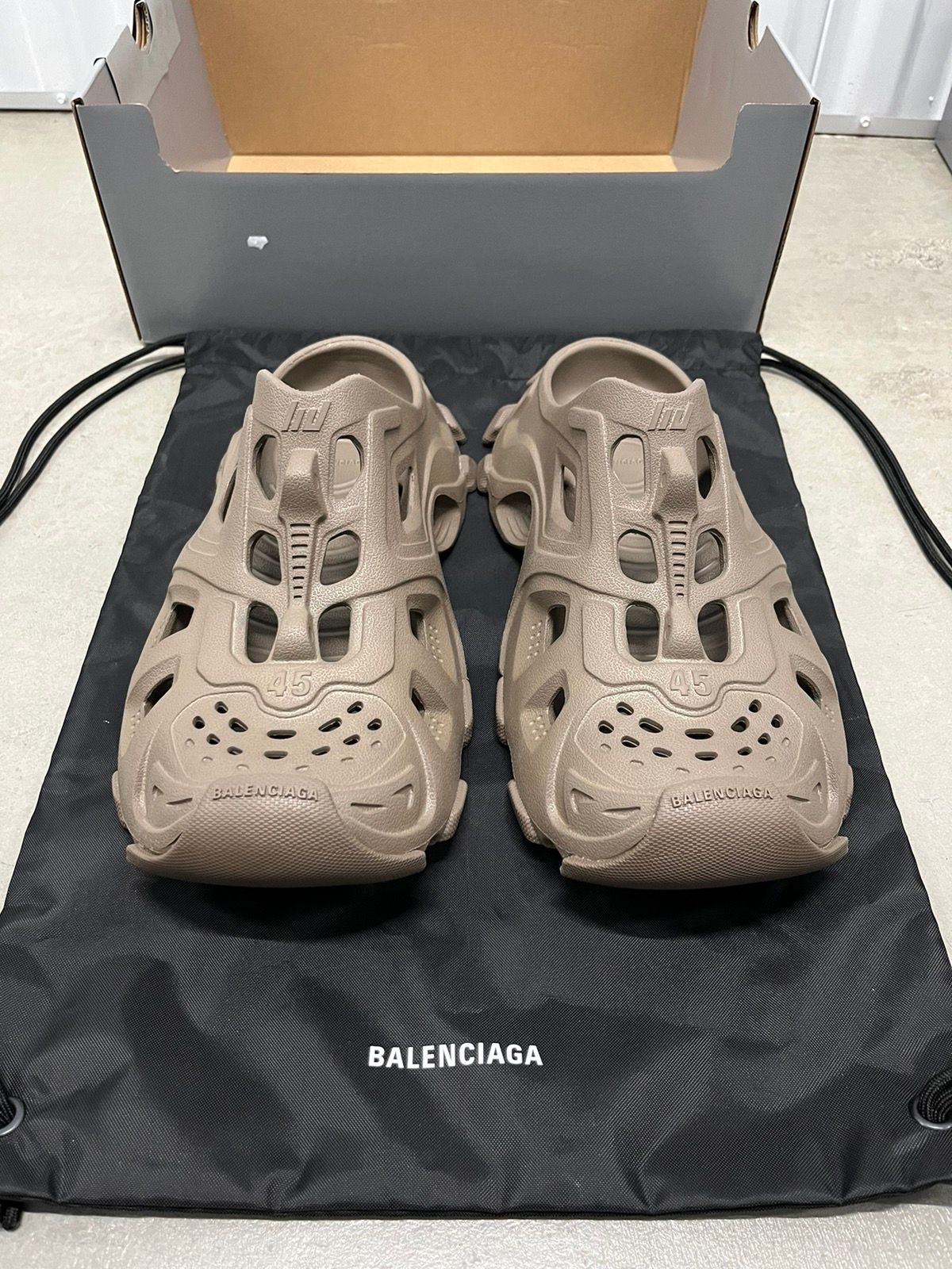 Pre-owned Balenciaga Brown/dark Taupe Hd Mule Shoess New W/ Box & Bag Shoes