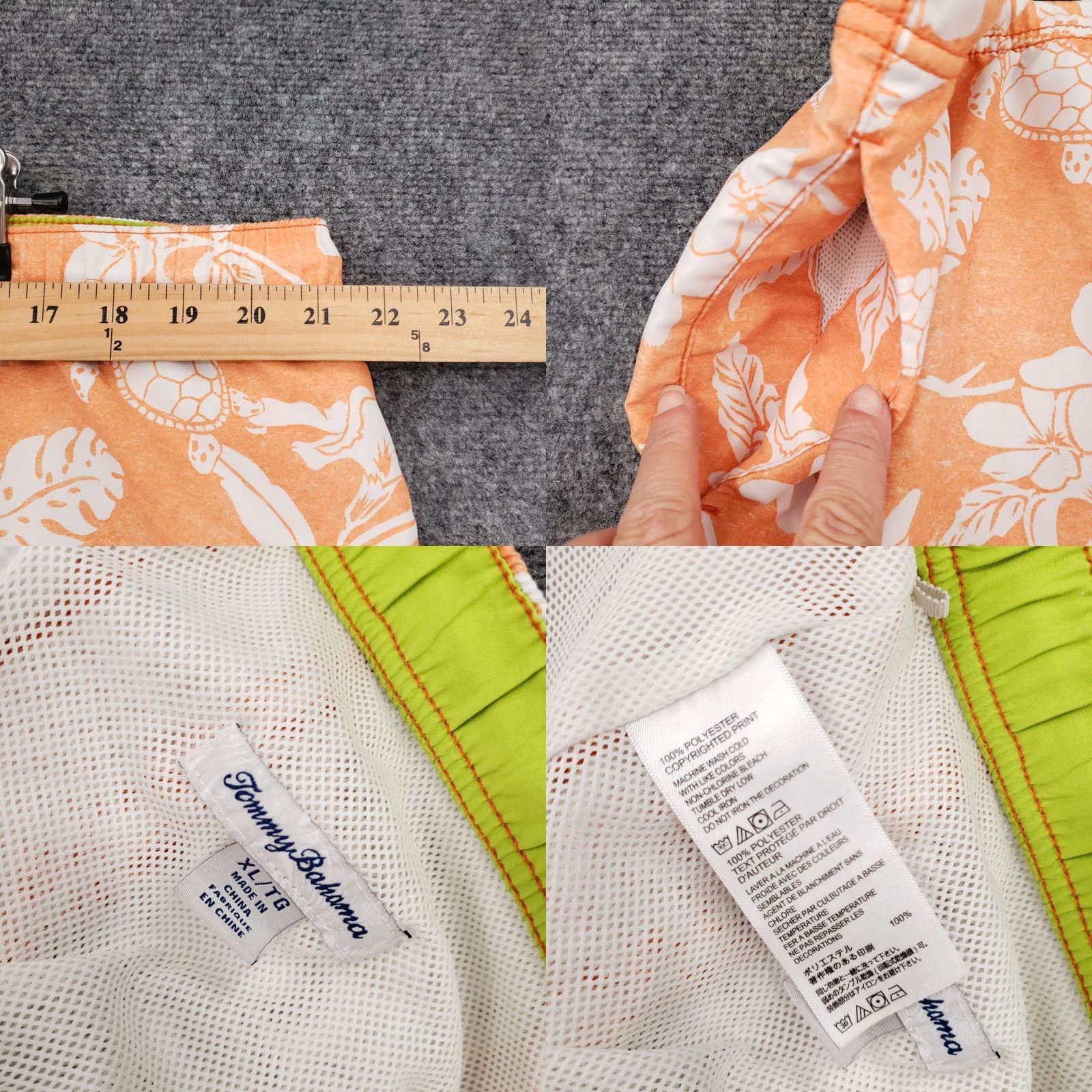 Tommy Bahama Tommy Bahama Trunk Shorts Mens XL Orange Floral Hawaiian Boardshorts Swim Surf Size US 36 / EU 52 - 8 Thumbnail