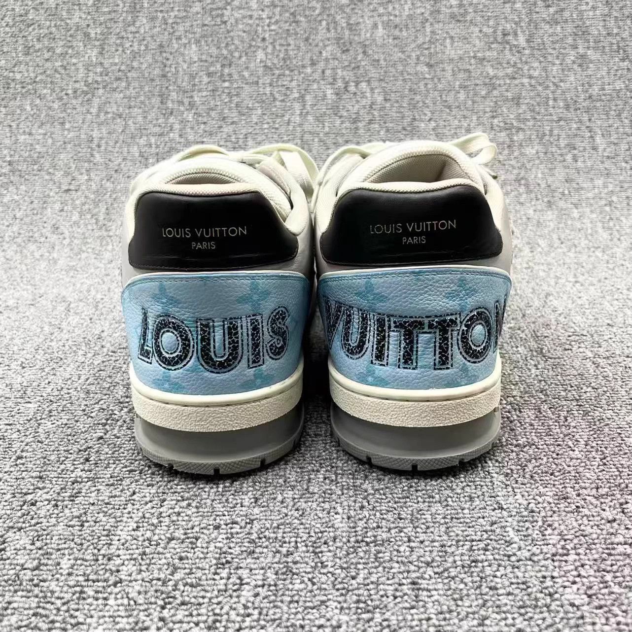 Louis Vuitton LV Trainer Black-Gray-Blue Velcro 44 (Rare) Size US 11 / EU 44 - 3 Thumbnail