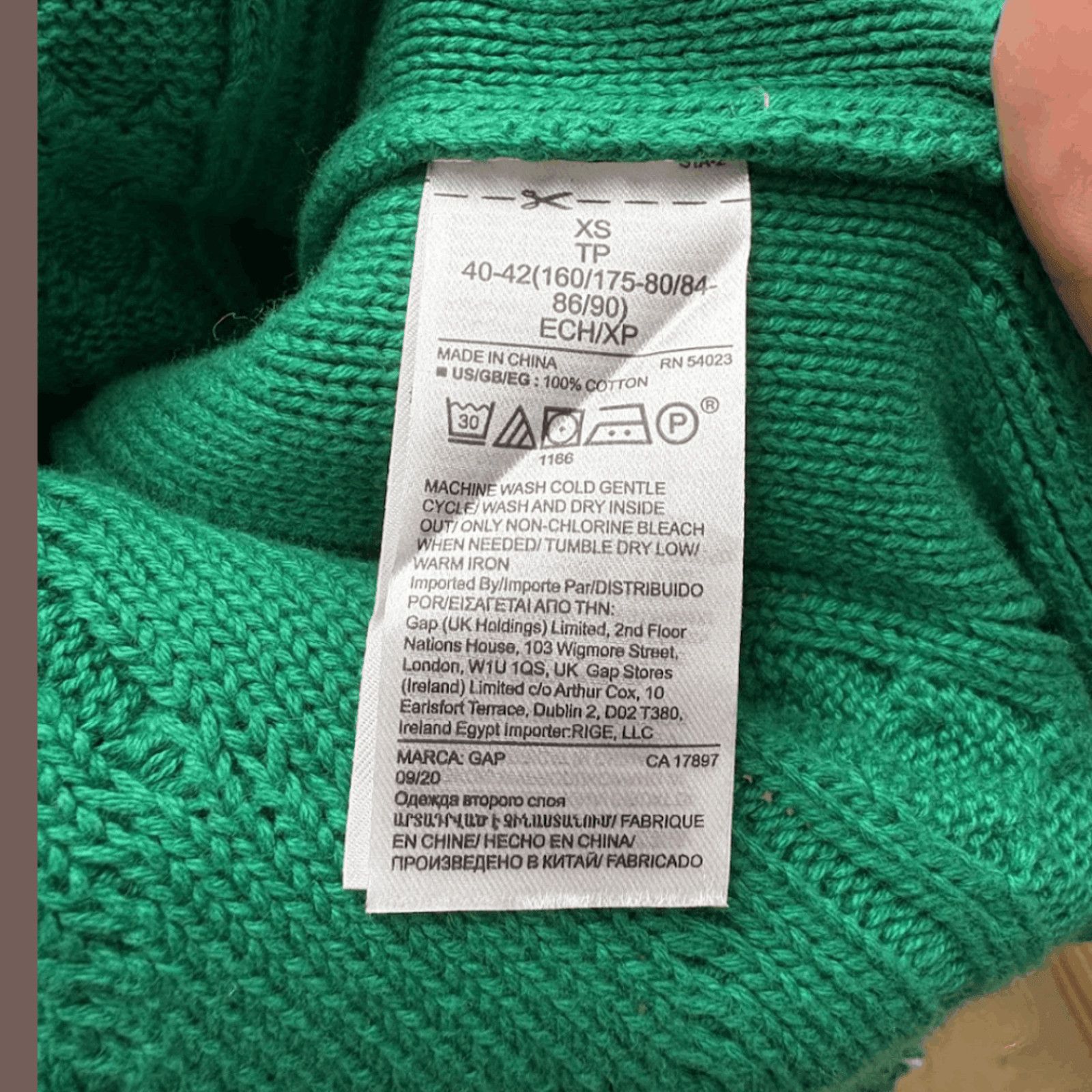 Gap VTG Cable Knit Sweater | Gap Green Cotton | Preppy Classic Size XS / US 0-2 / IT 36-38 - 4 Thumbnail