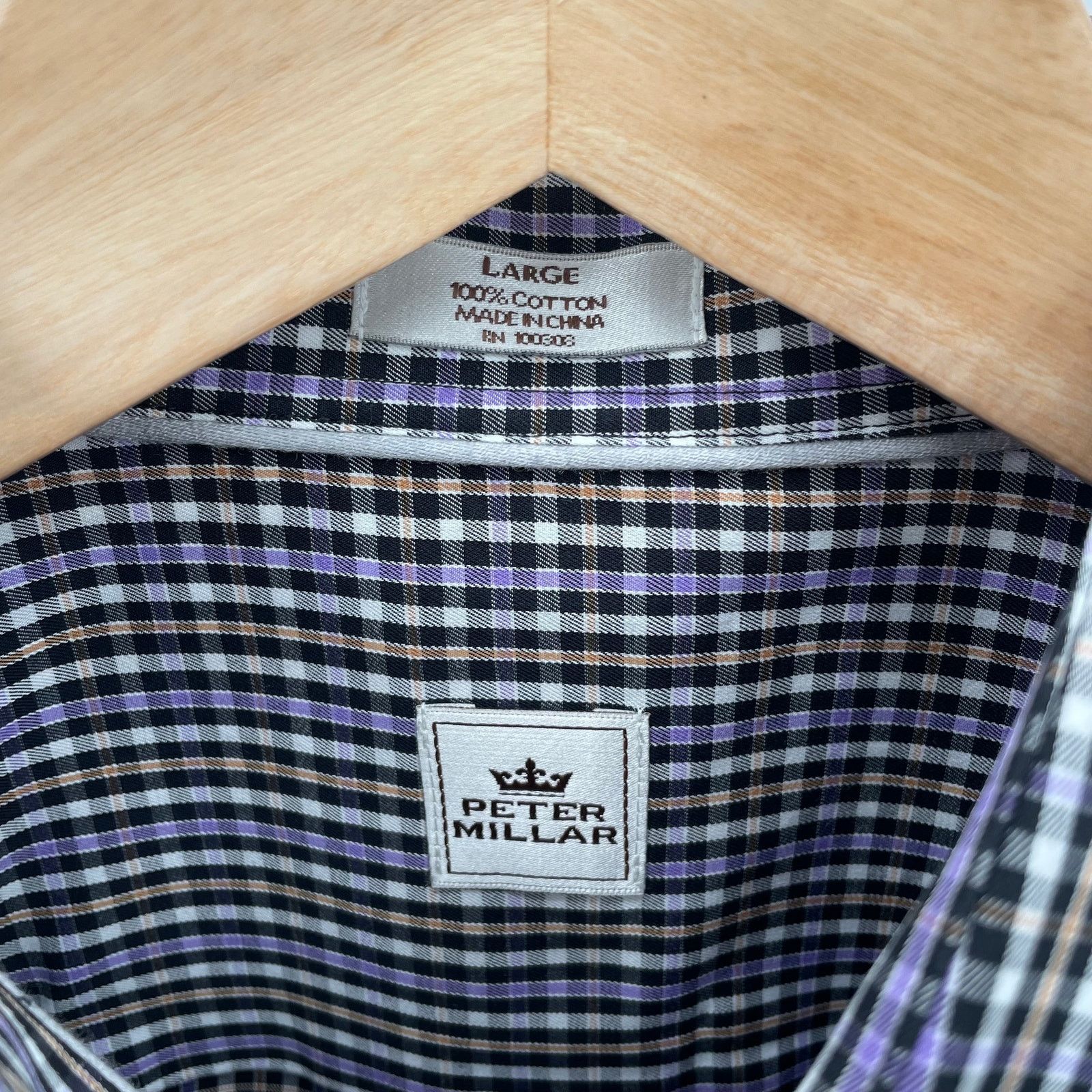 Peter Millar PETER MILLAR Cotton Button Down Plaid Shirt // L Size US L / EU 52-54 / 3 - 4 Thumbnail