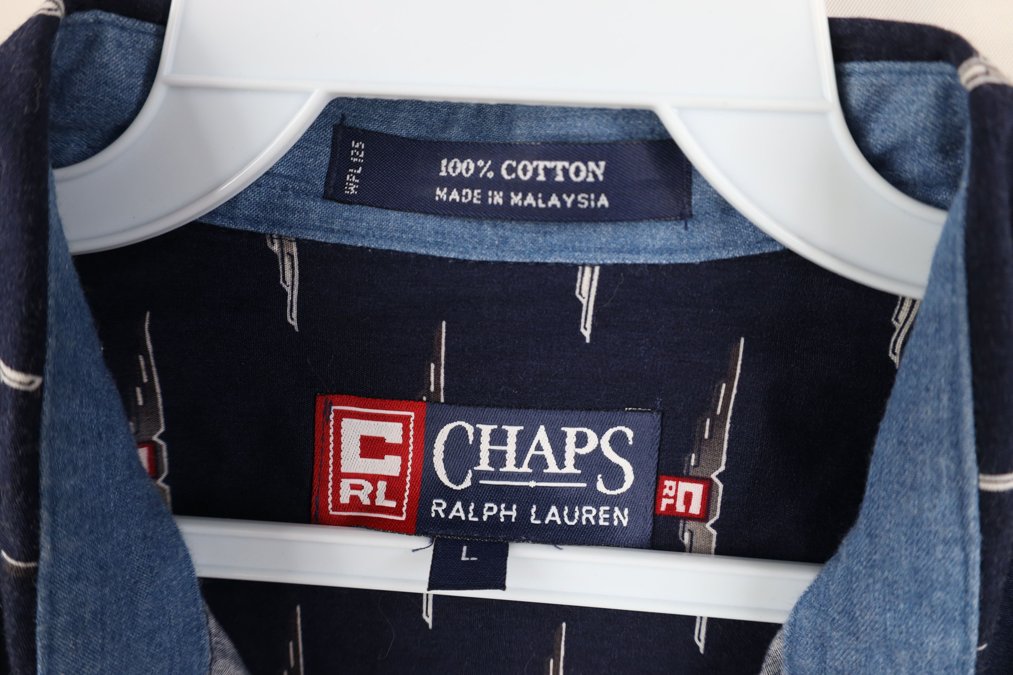 Ralph Lauren Vintage 90s Chaps Ralph Lauren All Over Print Button Shirt Size US L / EU 52-54 / 3 - 10 Thumbnail