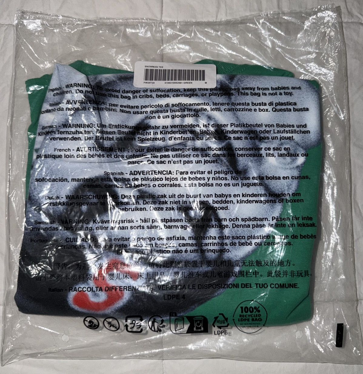 Supreme Supreme Snowman Tee – Green (M) Size US M / EU 48-50 / 2 - 2 Thumbnail