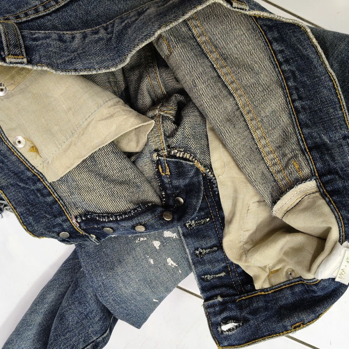 Vintage Y2K Helmut Lang Paint Splatter Classic Cut Jeans
