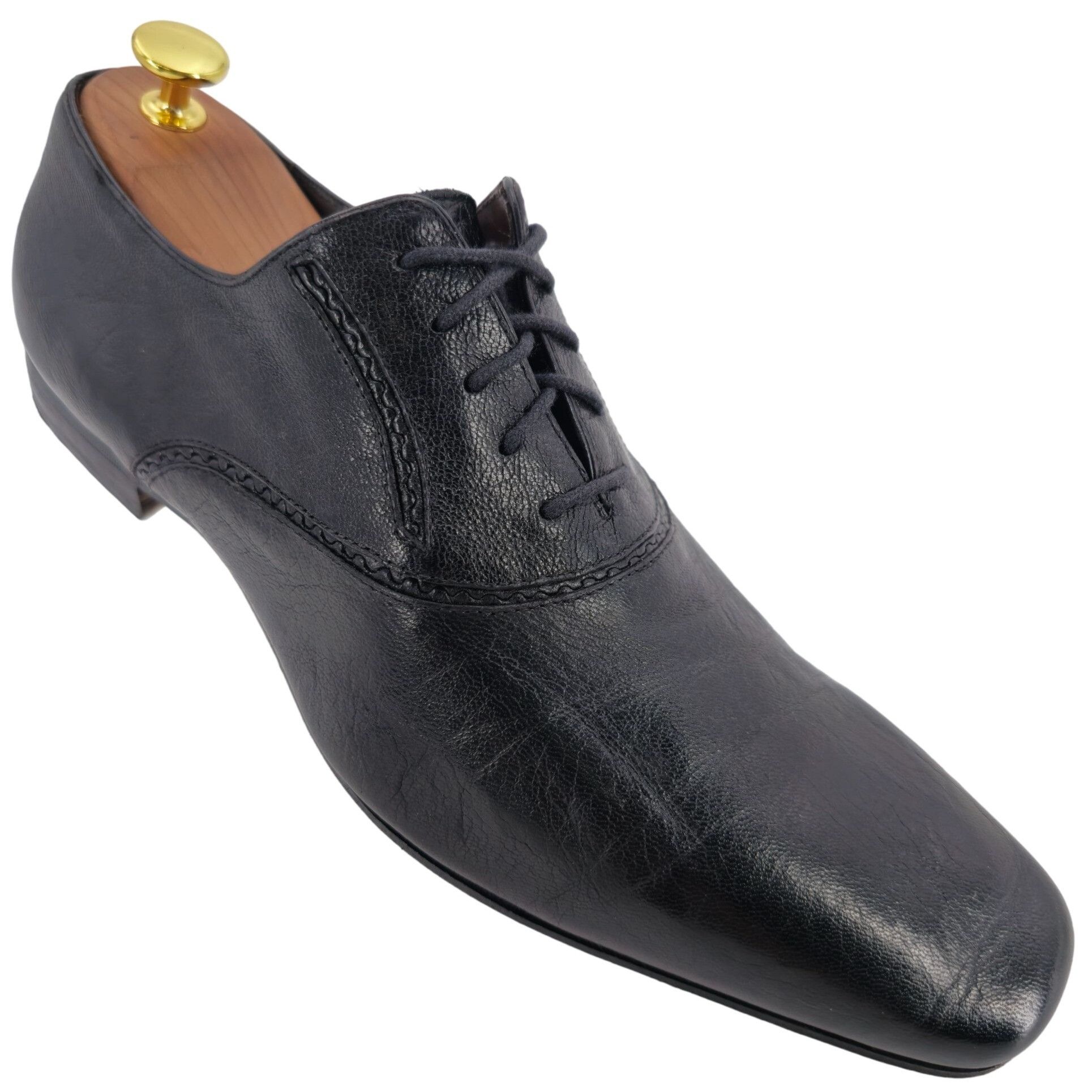 Bottega Veneta Bottega Veneta Italy Mens 9.5M Black Leather Kidskin Oxfords Size US 9.5 / EU 42-43 - 1 Thumbnail